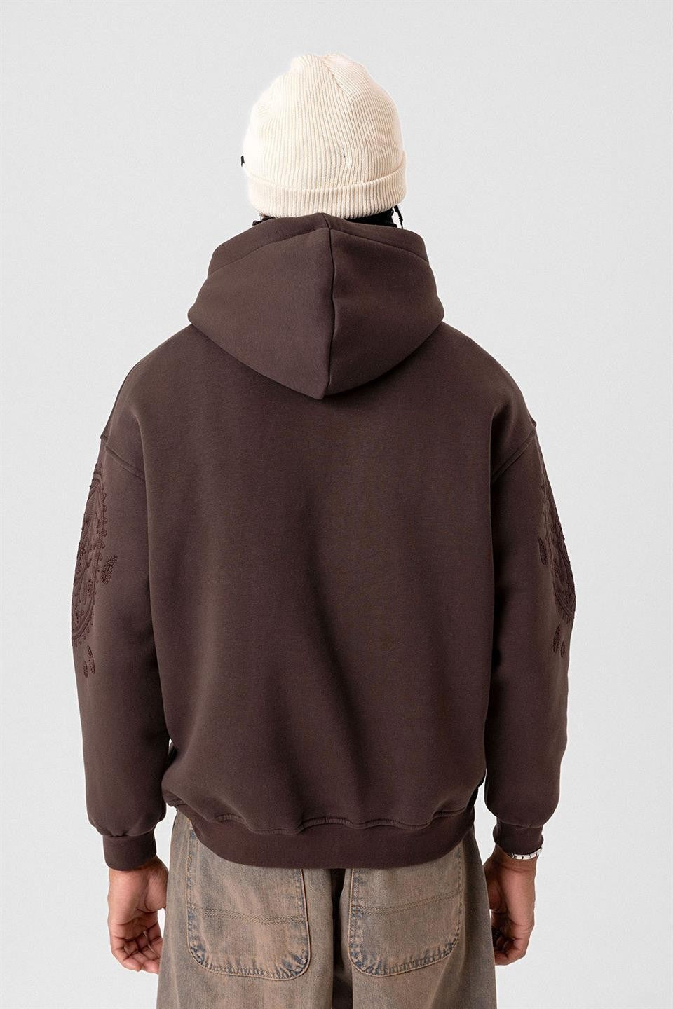 Patterned Oversized Sweatshirt