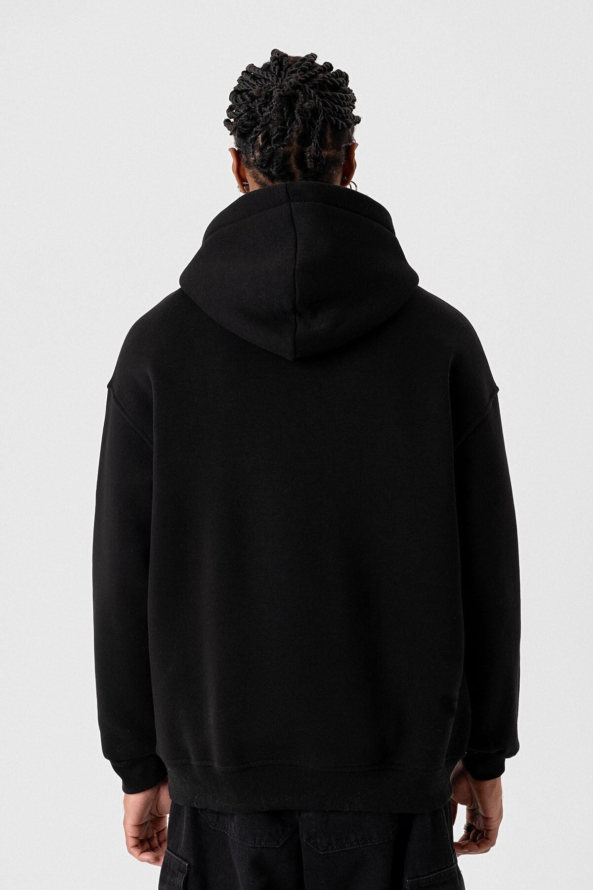 Color-Detailed Oversized Hooded Sweatshirt