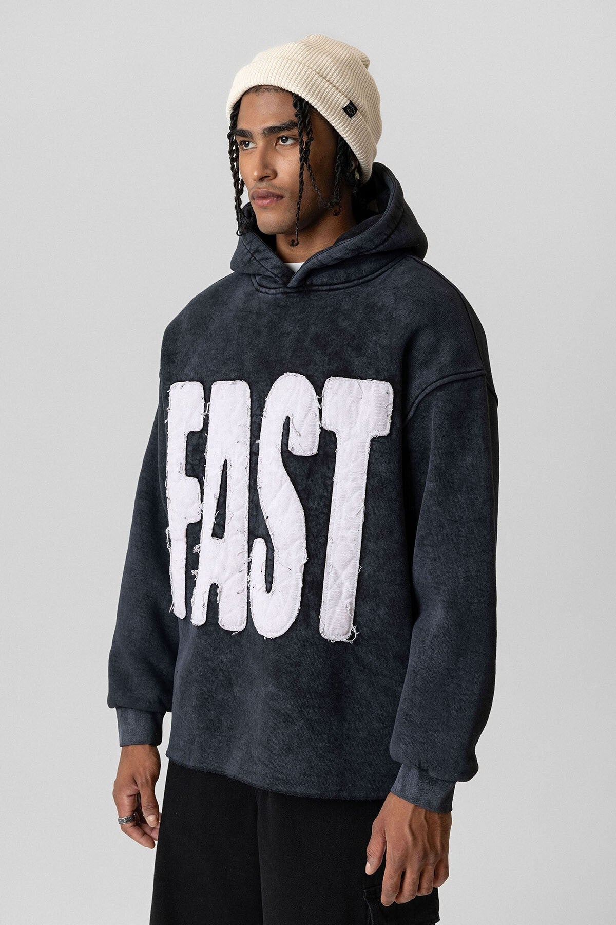 Pre-Washed Oversized Hooded Sweatshirt V10-50