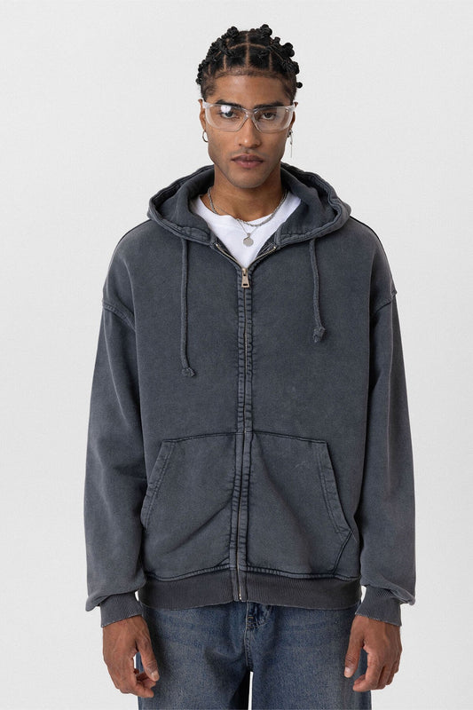 Premium Pre-Washed Oversized Sweatshirt with Zipper