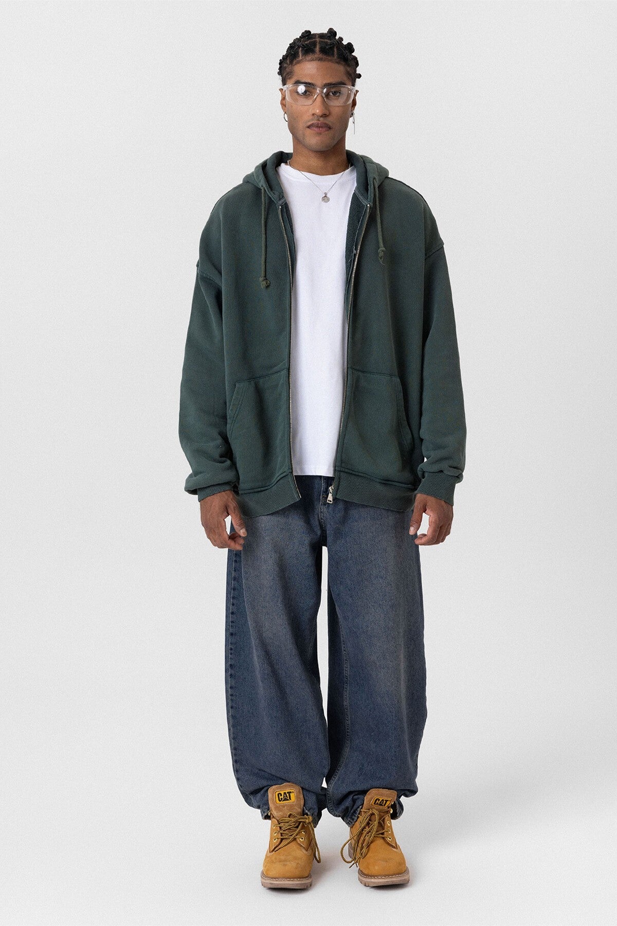 Premium Pre-Washed Oversized Sweatshirt with Zipper
