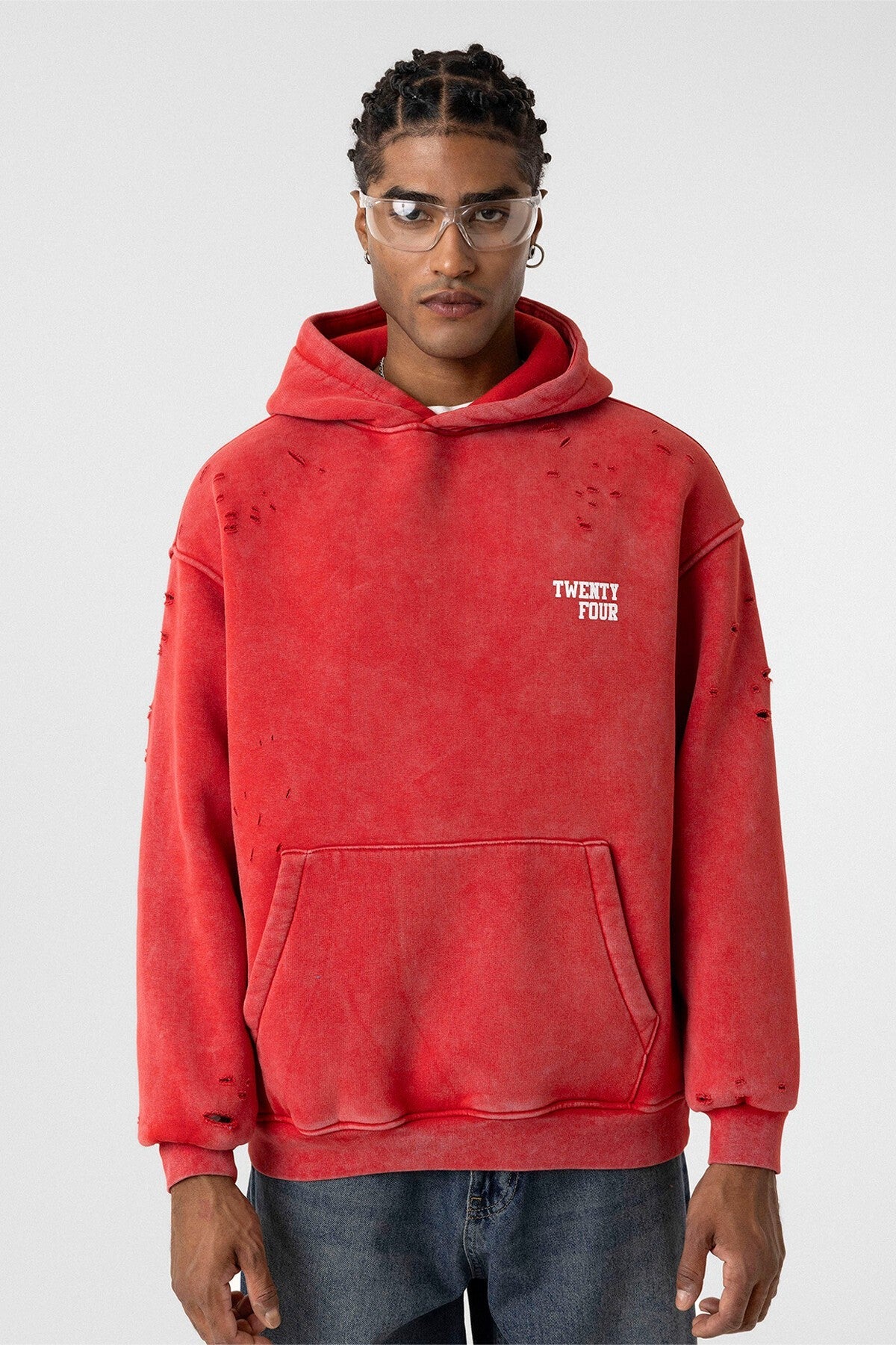 Washed Print Detailed Oversized Sweatshirt