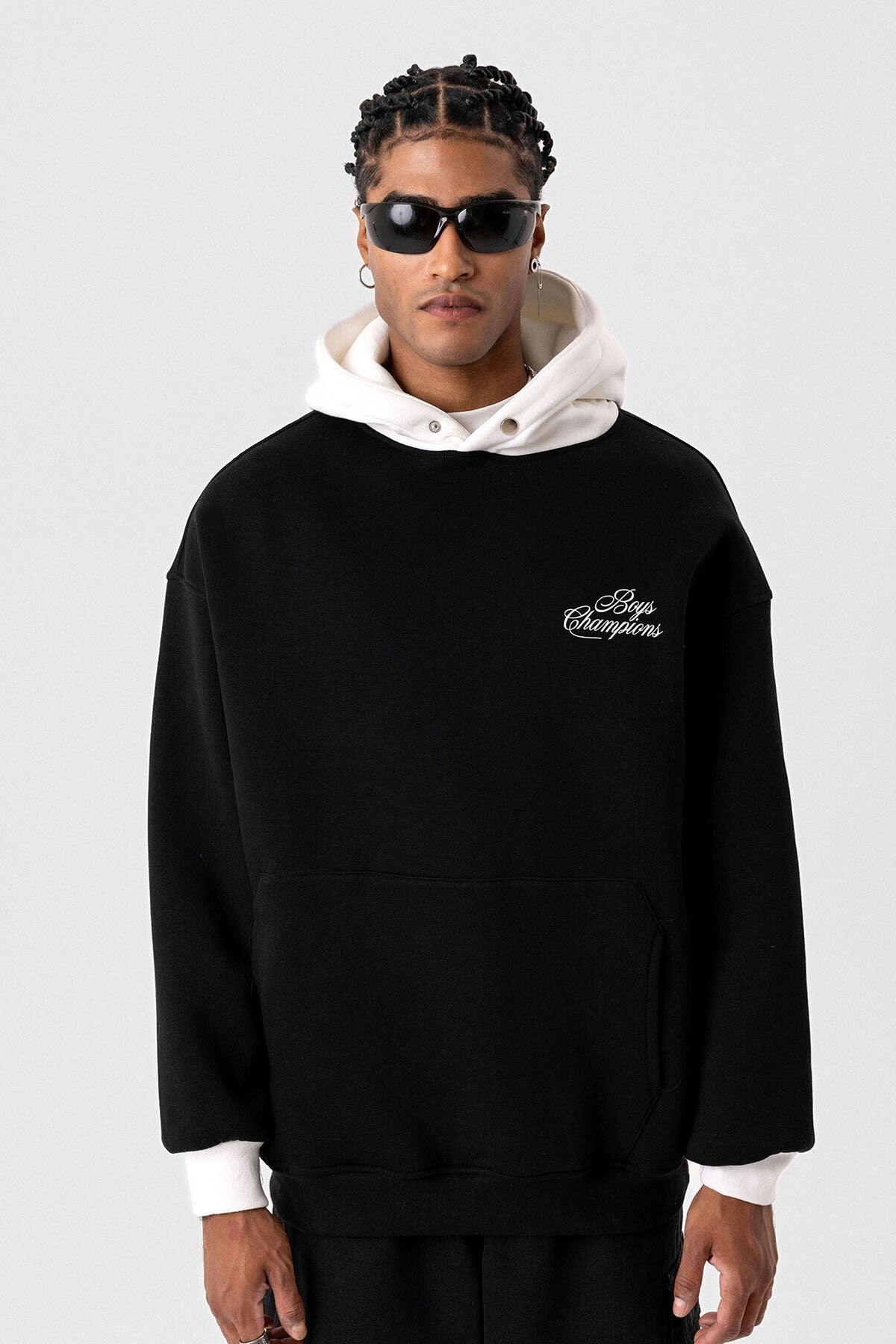 Printed Oversized Hooded Sweatshirt