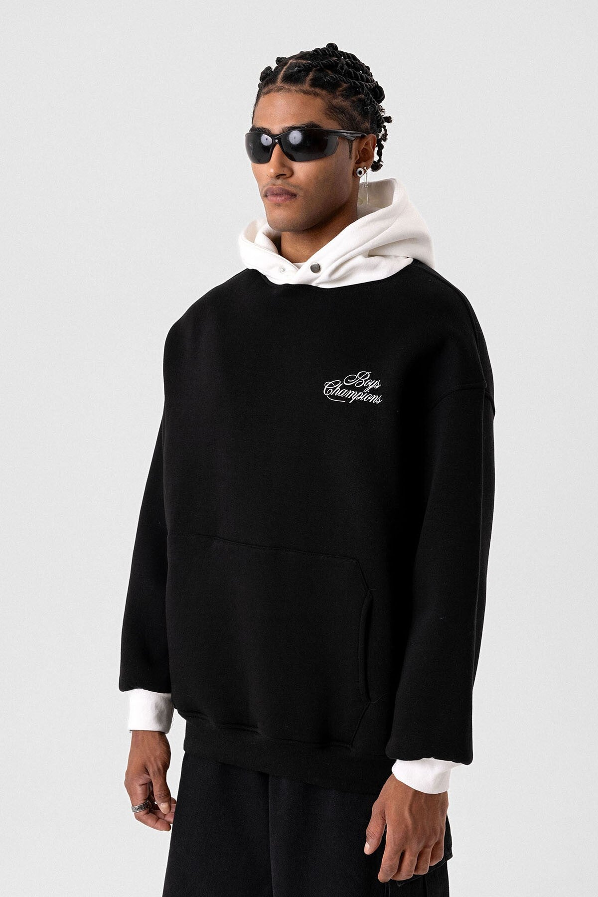 Printed Oversized Hooded Sweatshirt