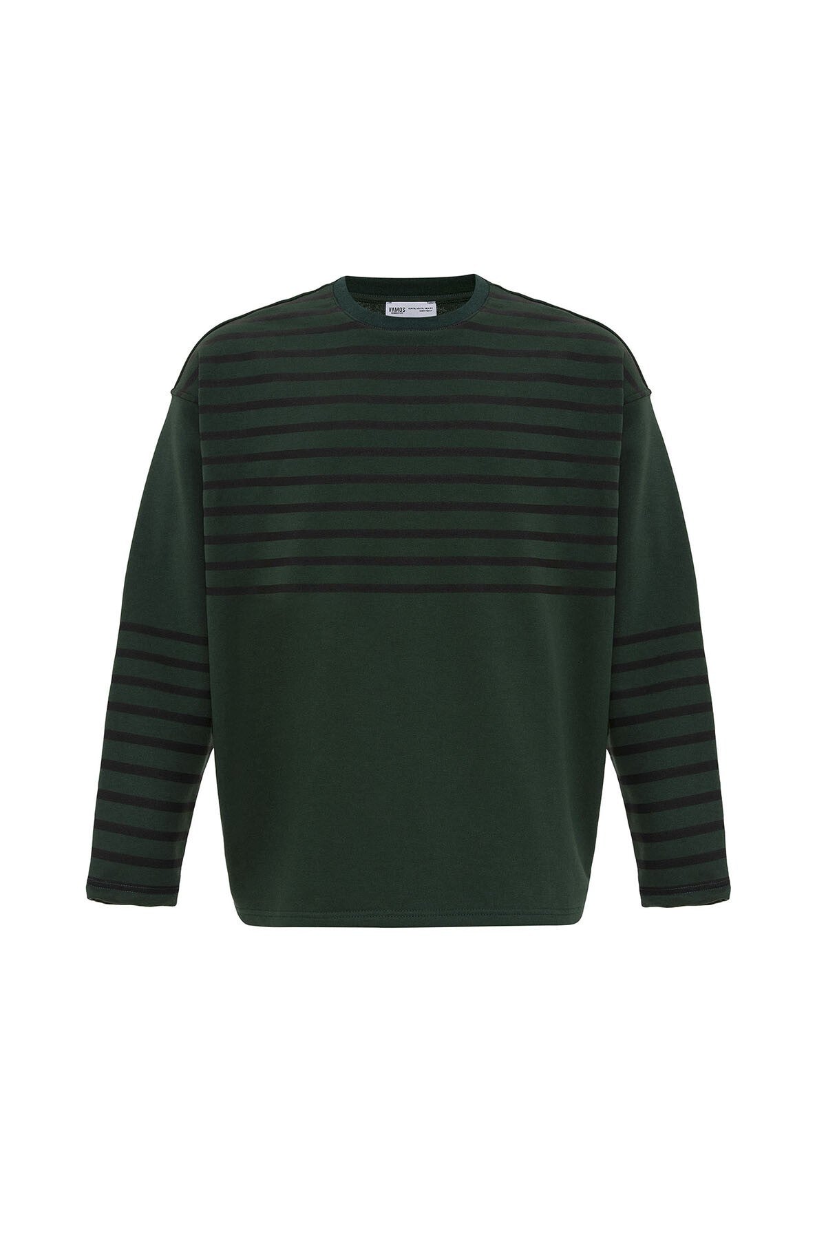 Oversized Sweatshirt with Striped Trim