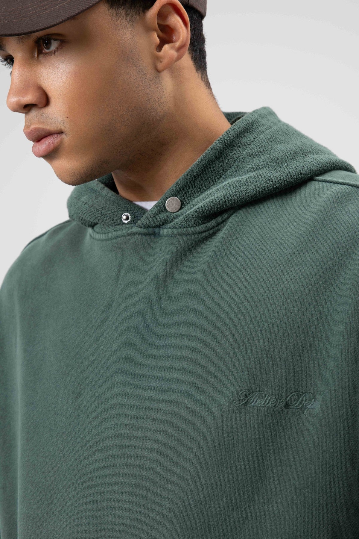 Oversized Washed Printed Hooded Sweatshirt