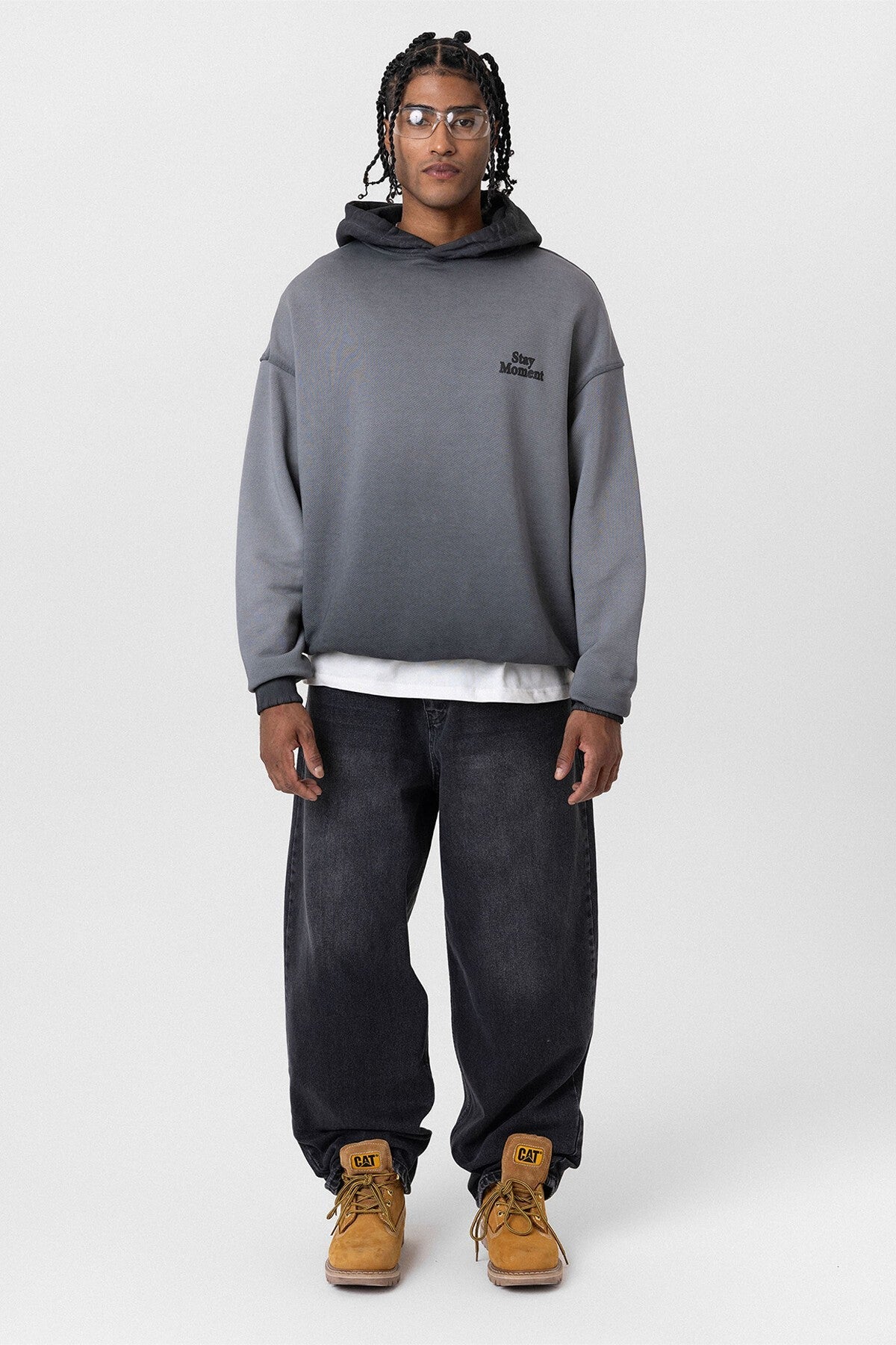 Premium Washed, Printed, Oversized Hooded Sweatshirt