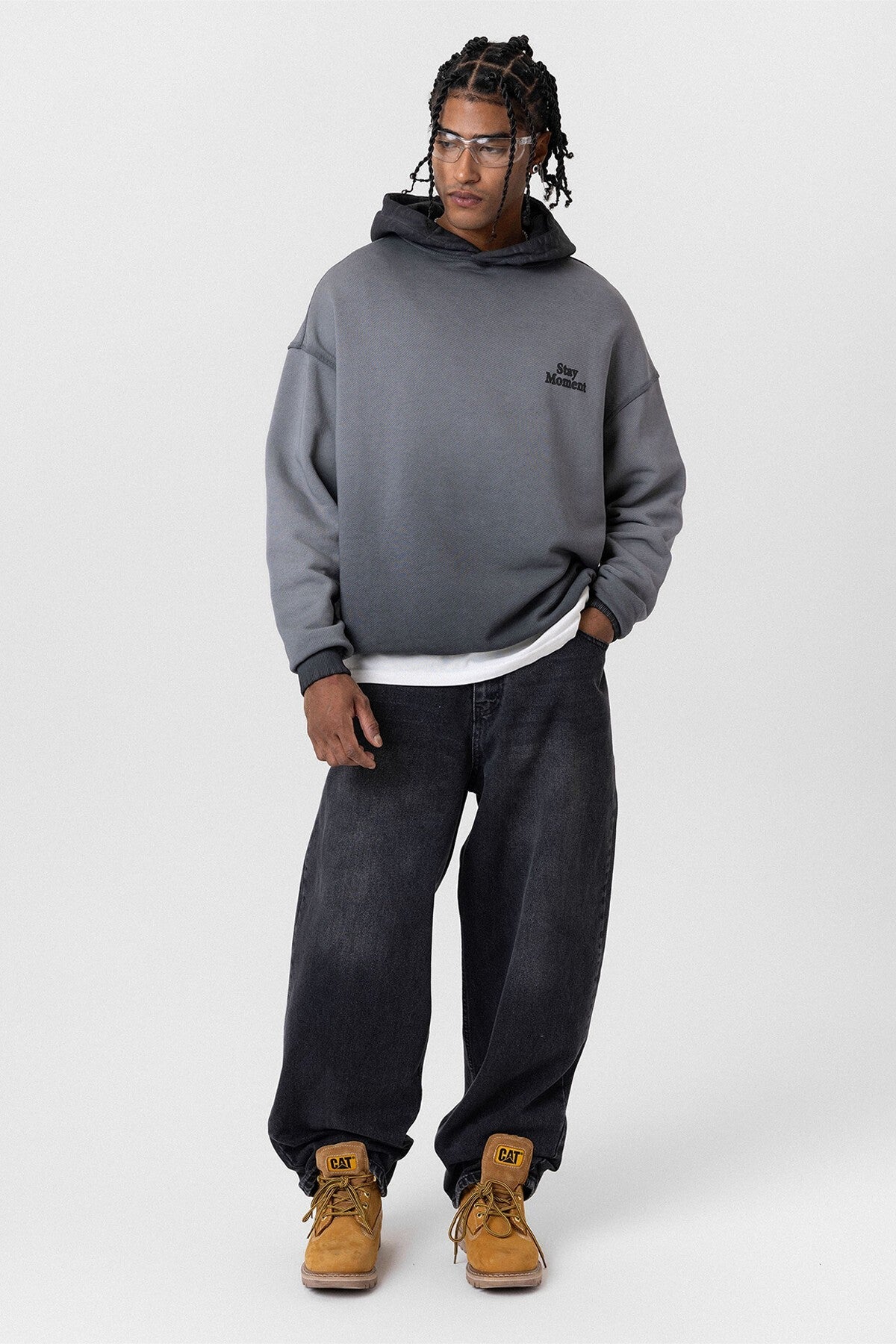 Premium Washed, Printed, Oversized Hooded Sweatshirt