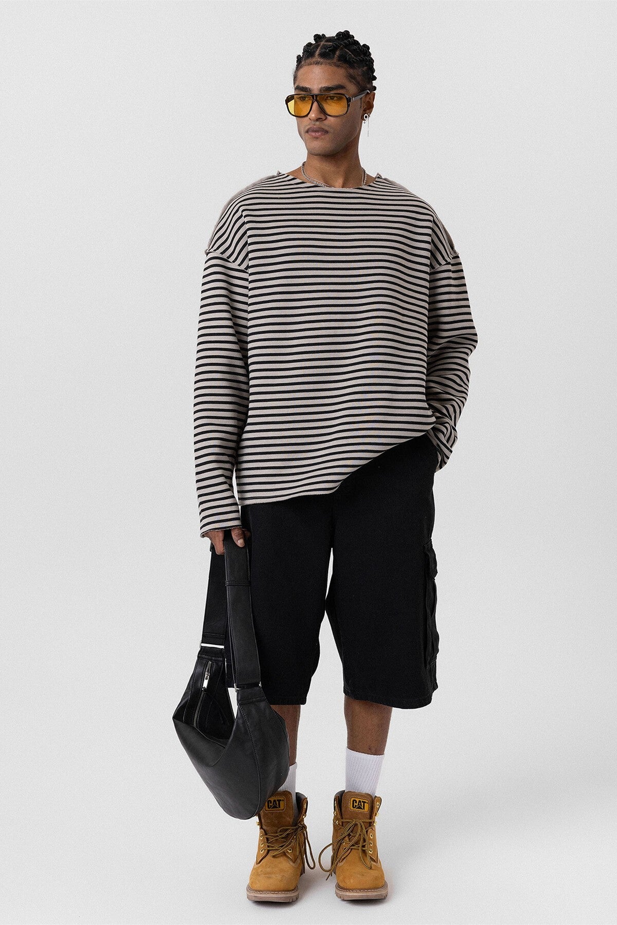 Oversized Sweatshirt with Collar Detail