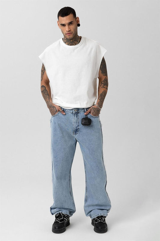 Baggy Jeans with Side Seam Details