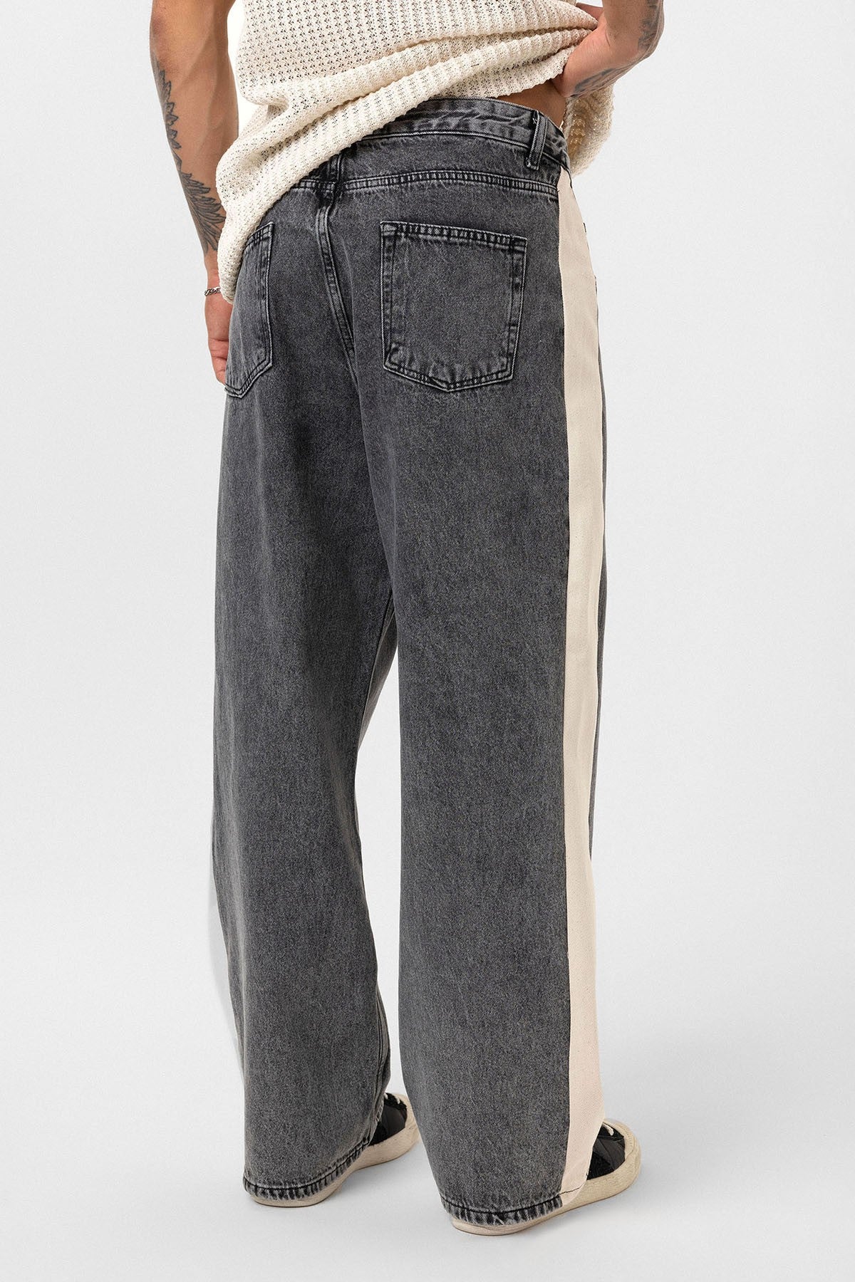 Baggy-Fit Jeans with Side Stripes