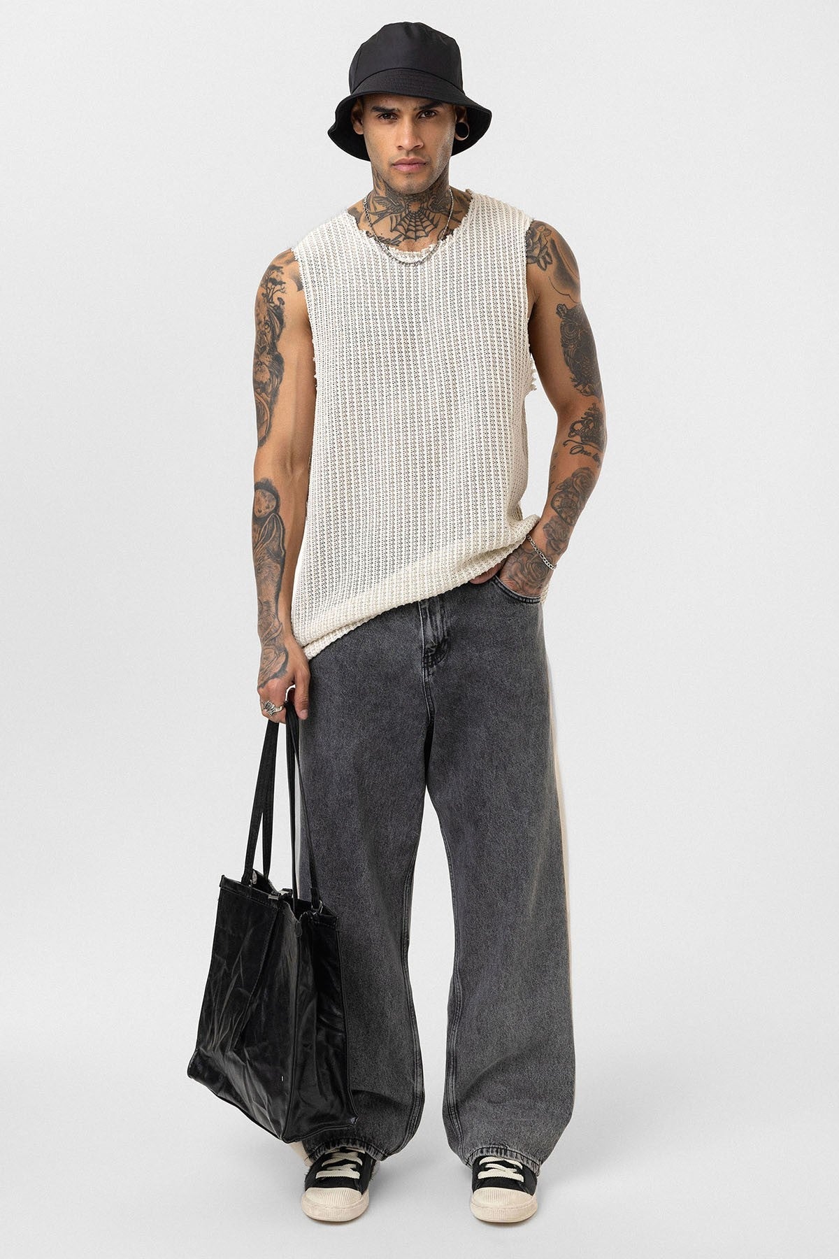 Baggy-Fit Jeans with Side Stripes