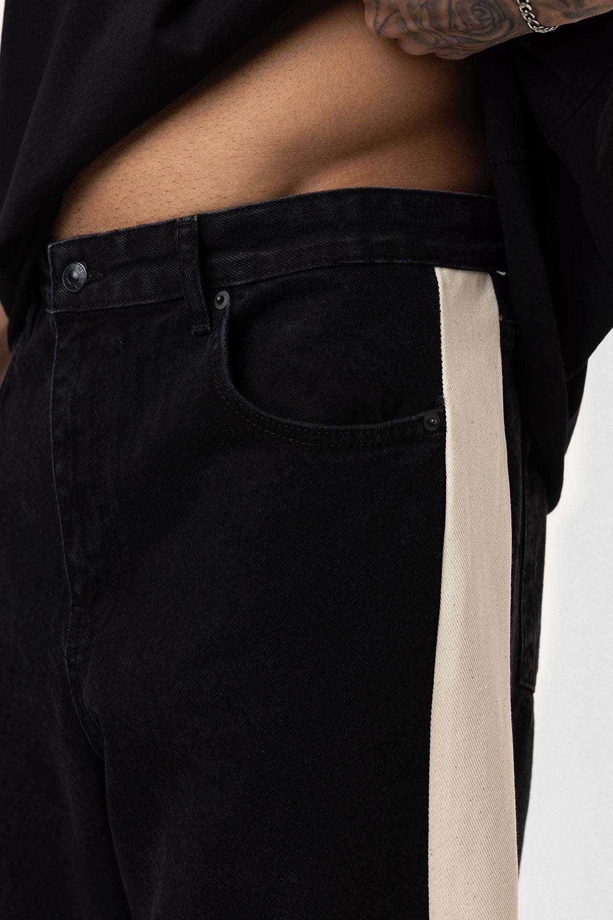 Baggy-Fit Jeans with Side Stripes