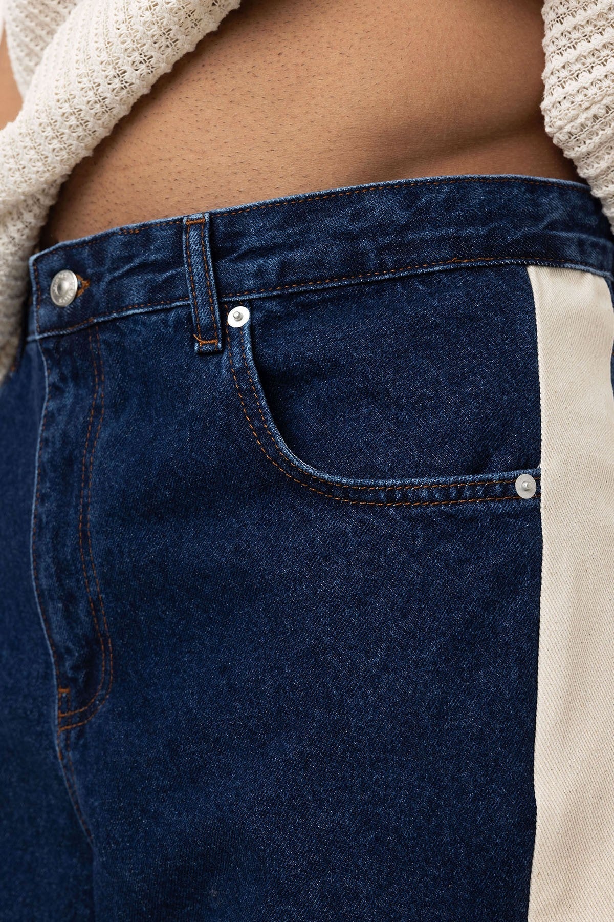 Baggy-Fit Jeans with Side Stripes