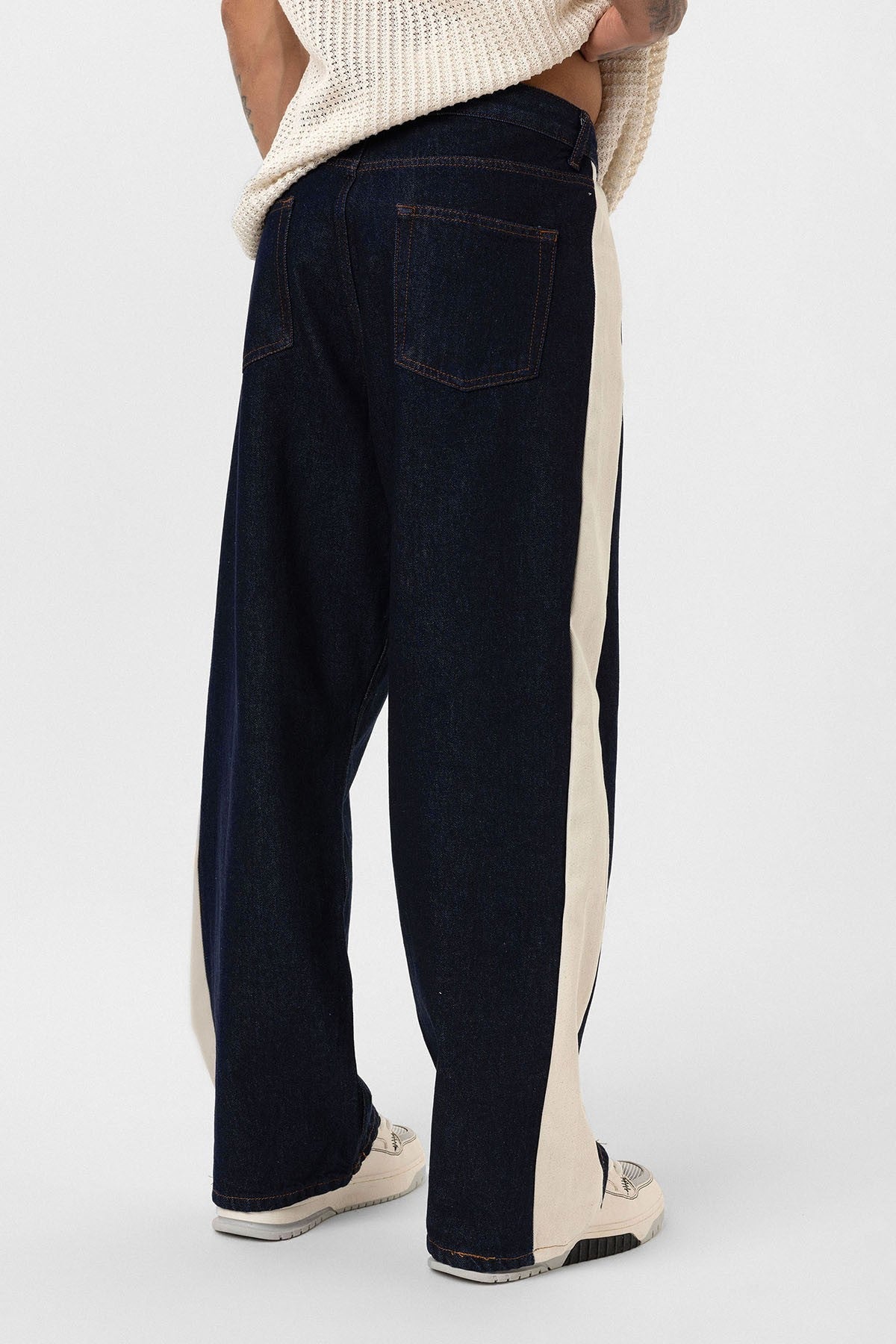 Baggy-Fit Jeans with Side Stripes