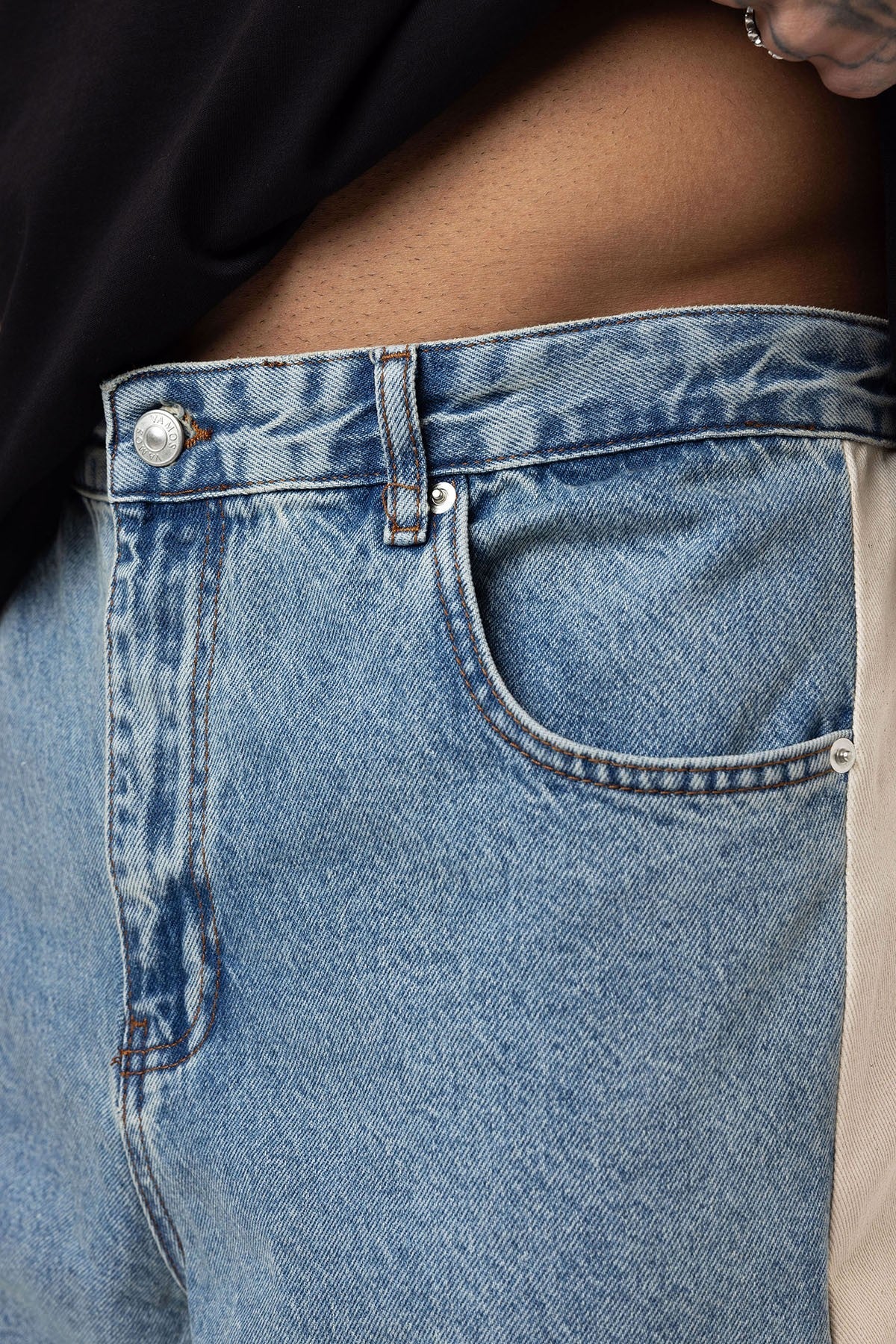 Baggy-Fit Jeans with Side Stripes