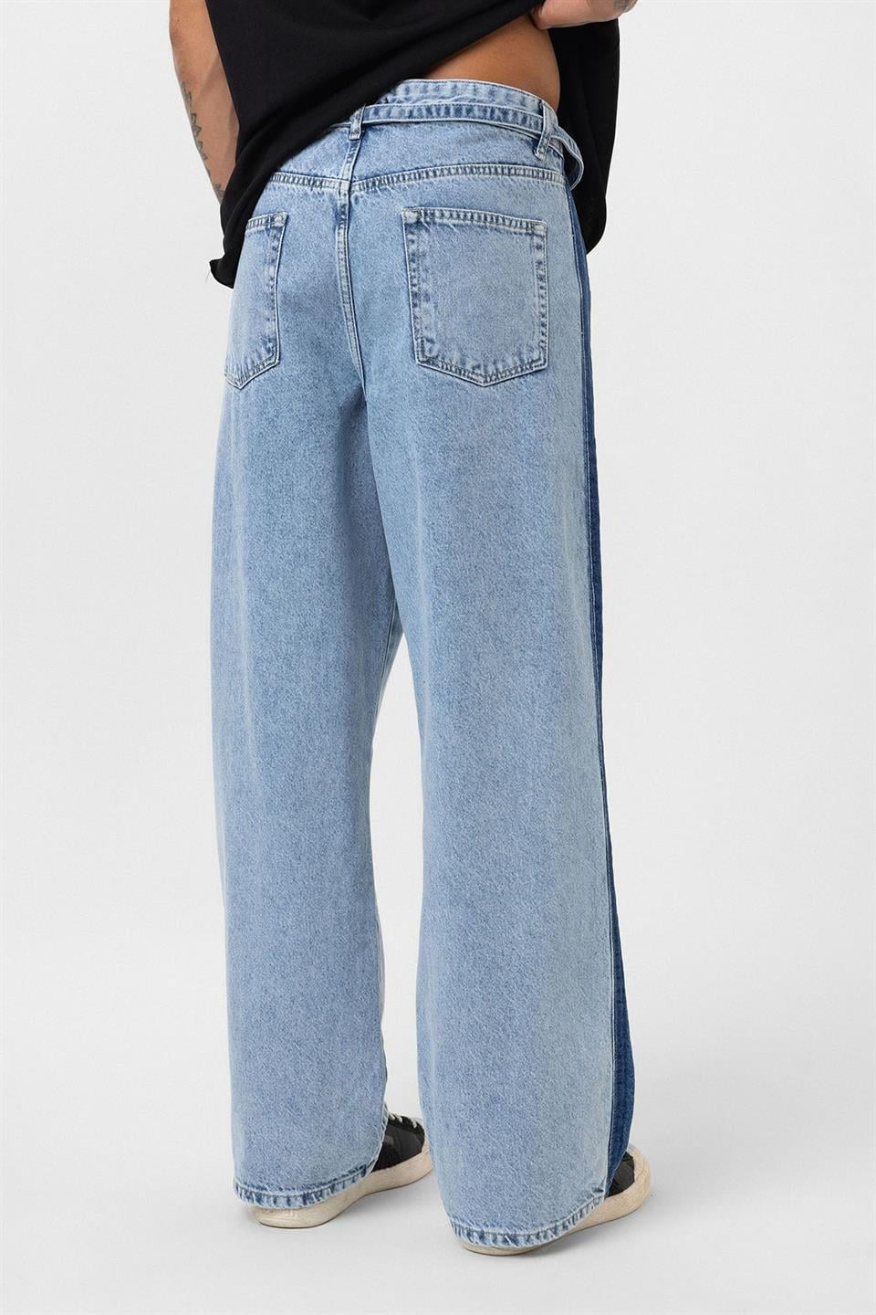 Baggy Jeans with Detailed Belt Straps