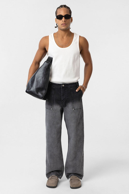 Baggy-Fit Jeans with Detailed Pockets