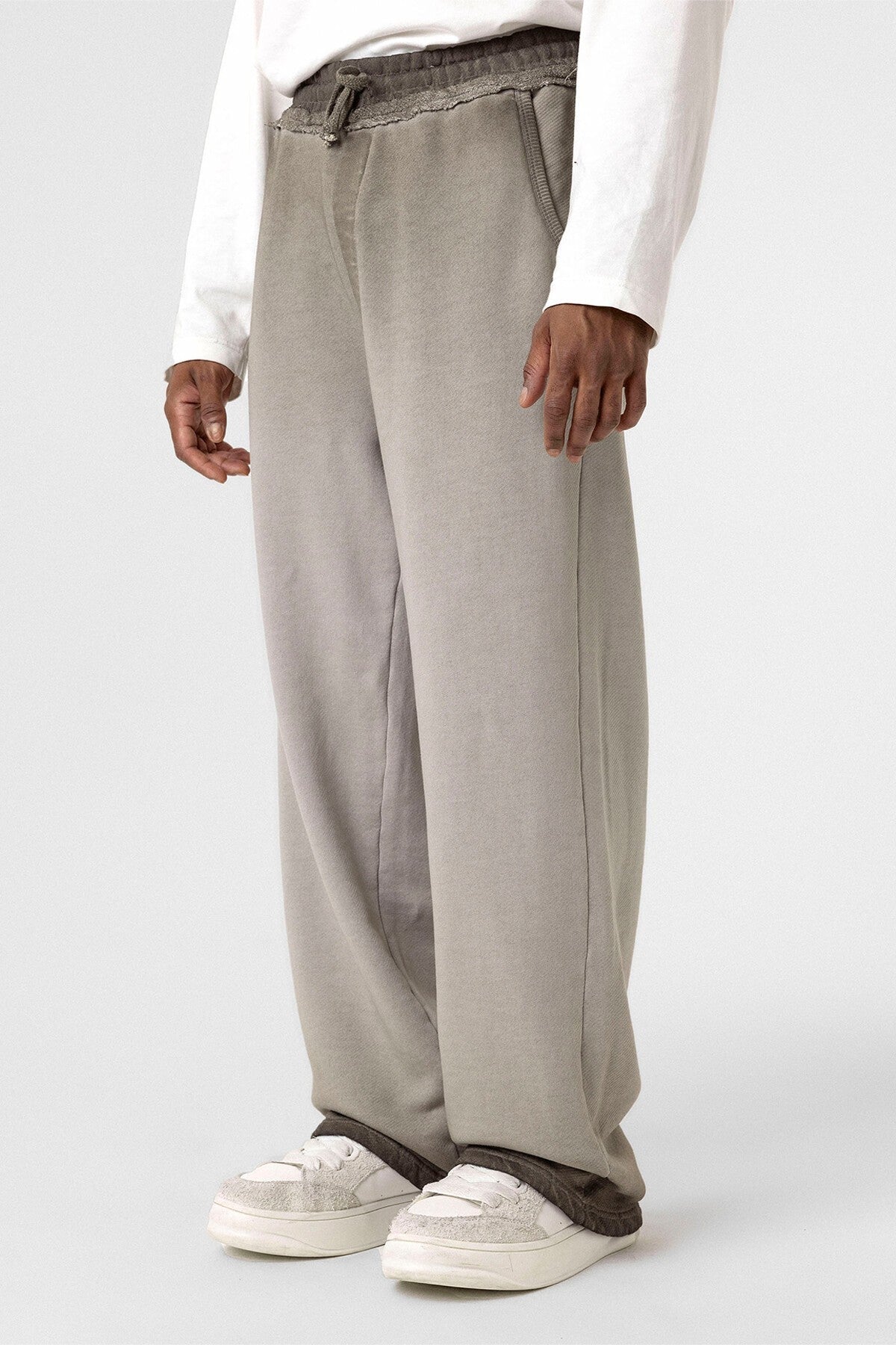 Oversized Sweatpants with Color Gradient and Washed Effect