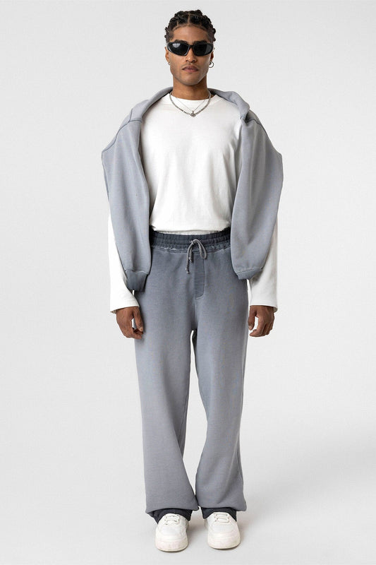 Oversized Sweatpants with Color Gradient and Washed Effect