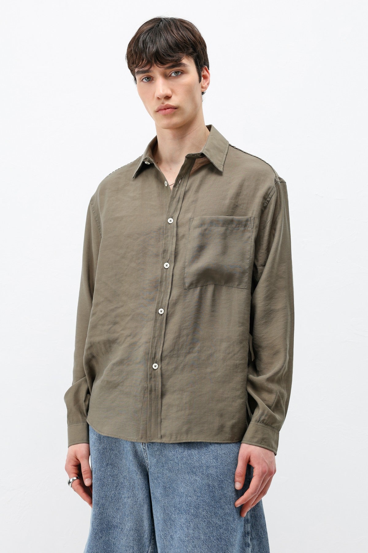 Oversized Shirt with Pockets Made of Modal Fabric