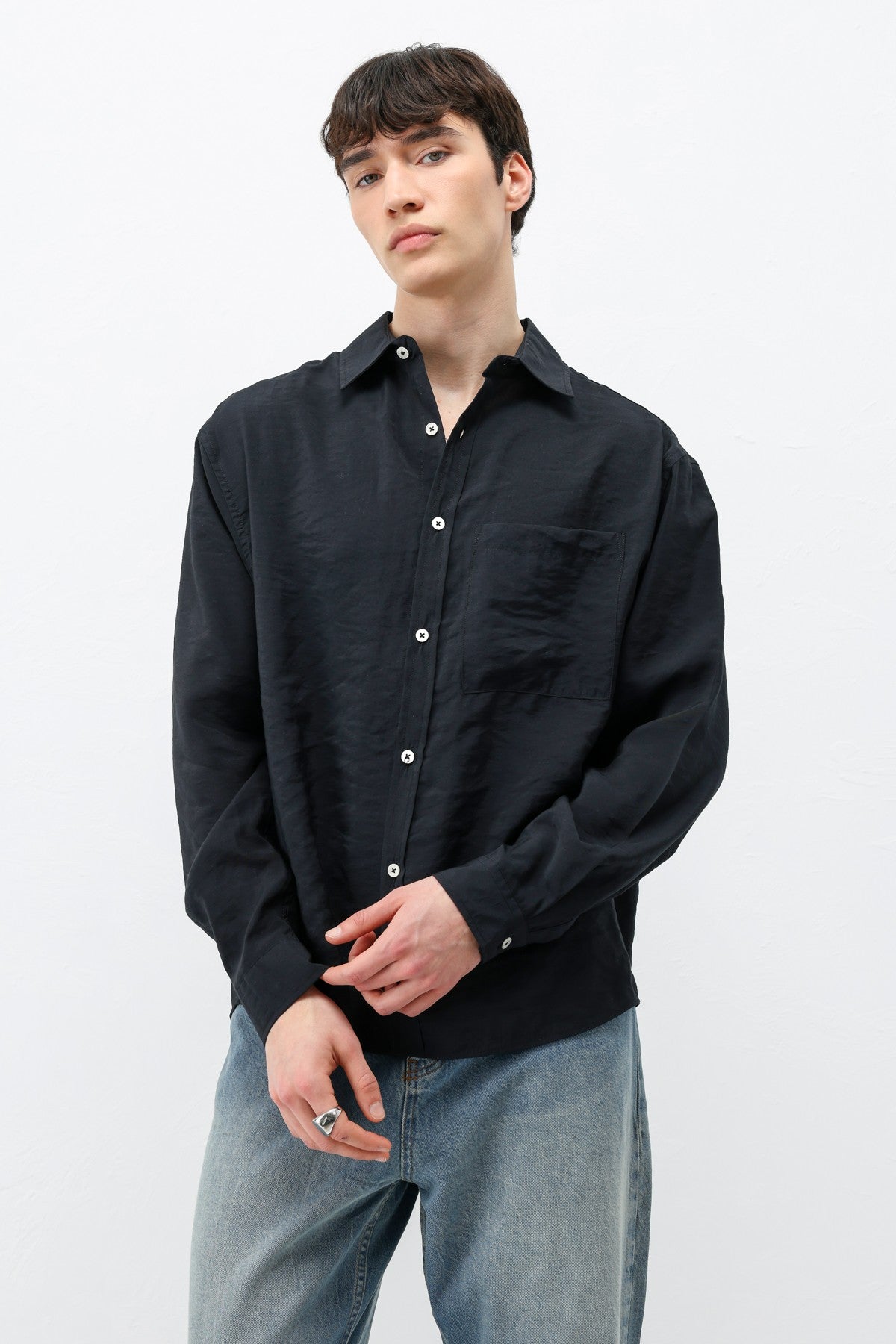 Oversized Shirt with Pockets Made of Modal Fabric