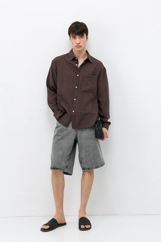 Oversized Shirt with Pockets Made of Modal Fabric