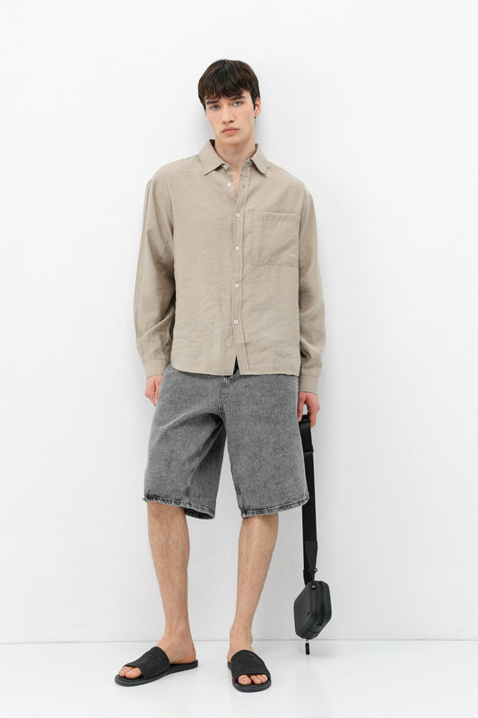 Oversized Shirt with Pockets Made of Modal Fabric