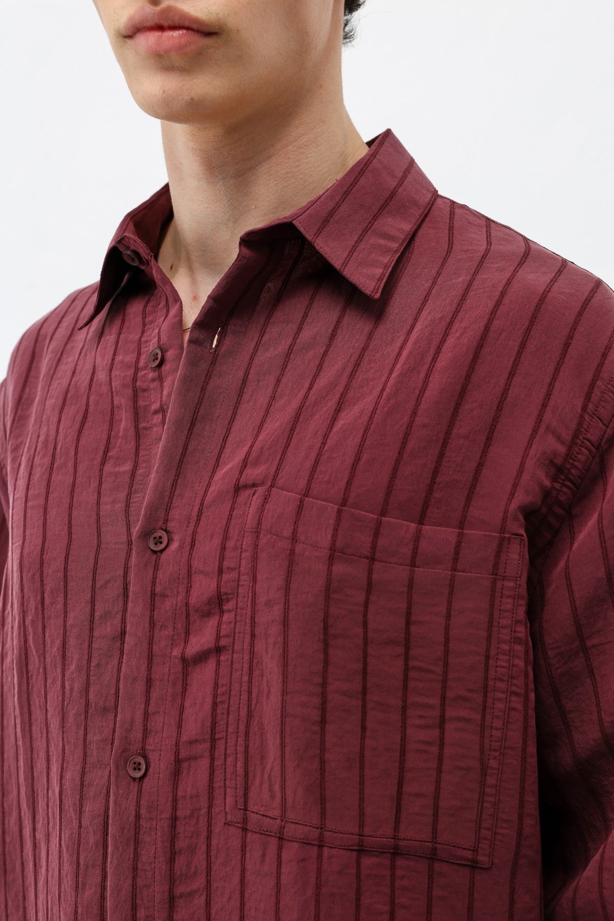 Oversized Striped Modal Shirt
