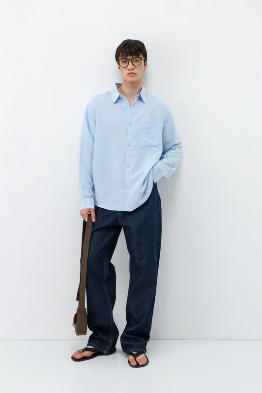 Oversized Striped Modal Shirt