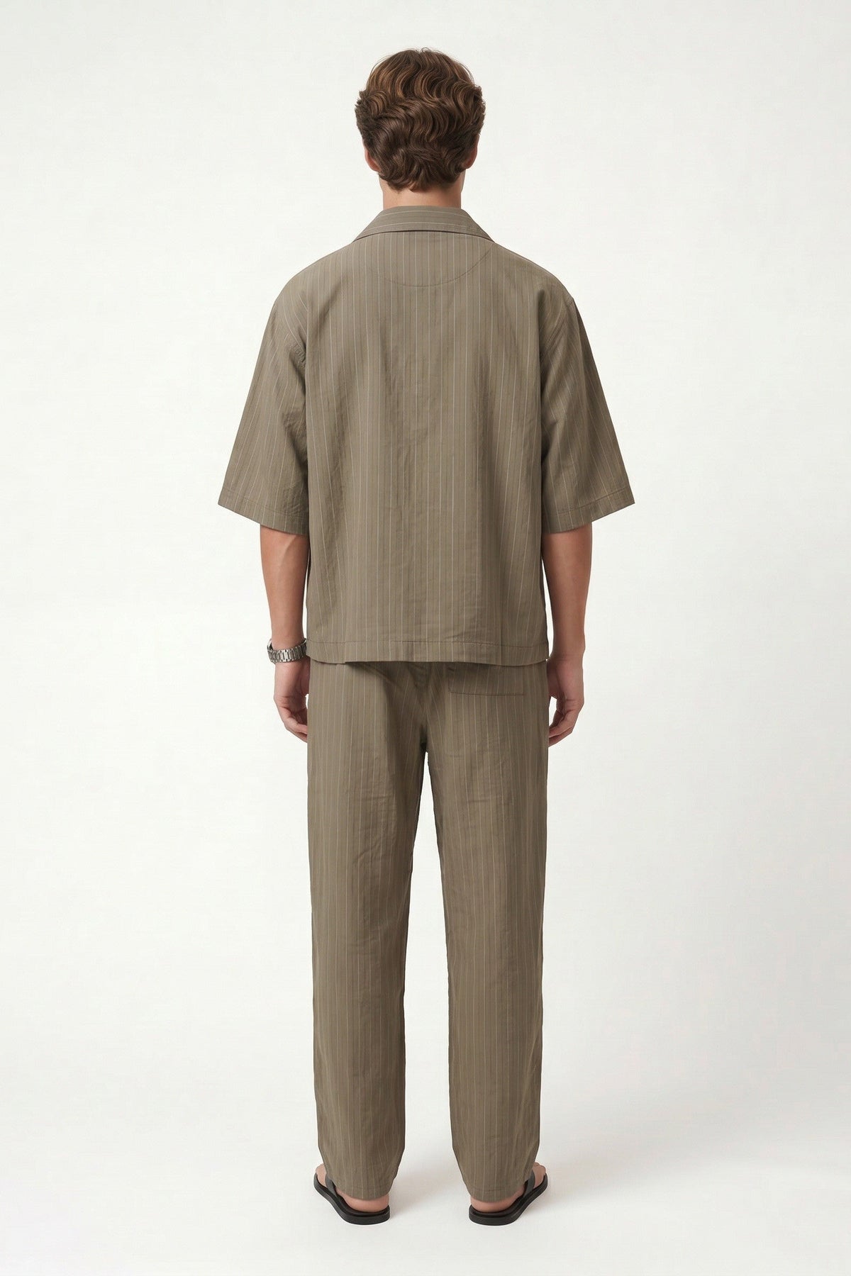 Lyocell-Blend Striped Linen Shirt with a Zipper