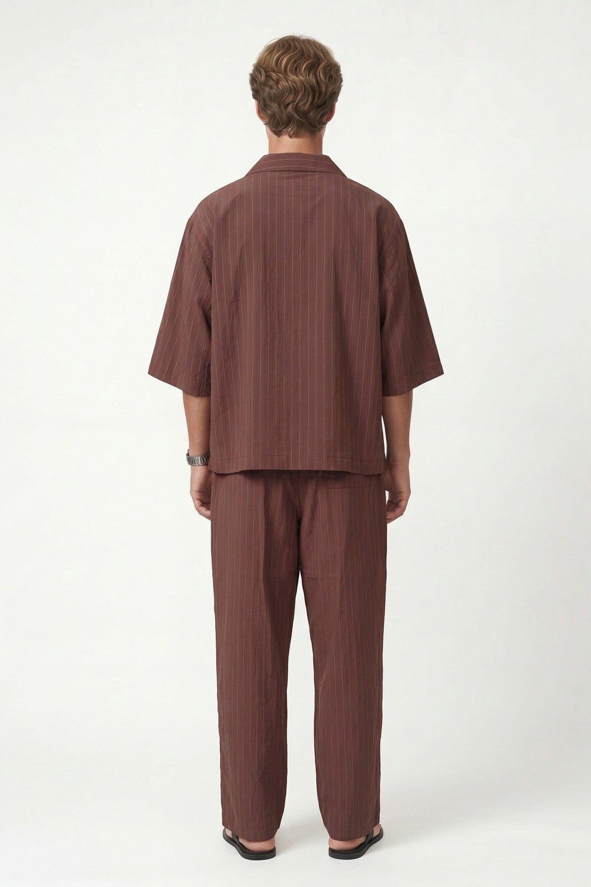 Lyocell-Blend Striped Linen Shirt with a Zipper