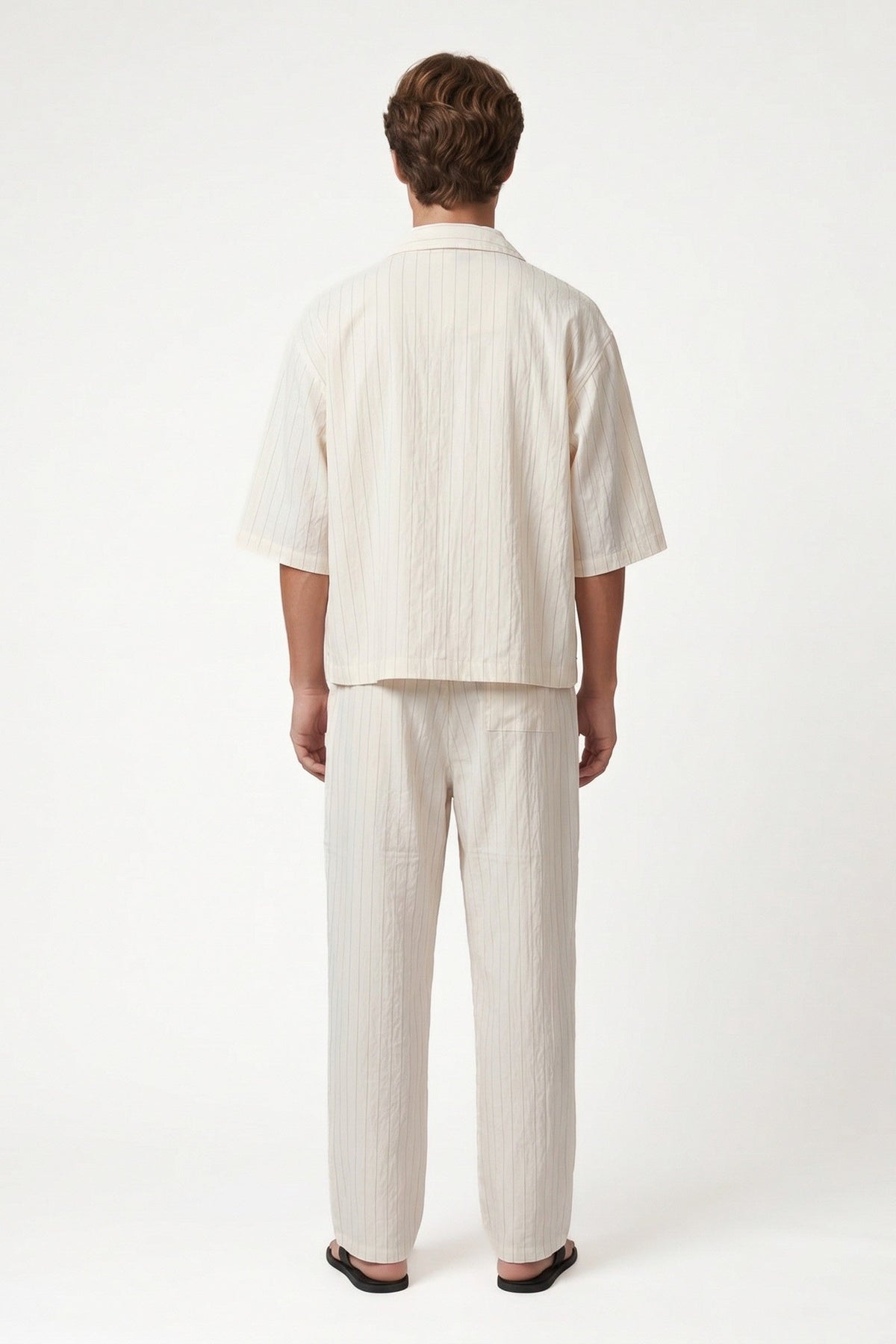 Lyocell-Blend Striped Linen Shirt with a Zipper