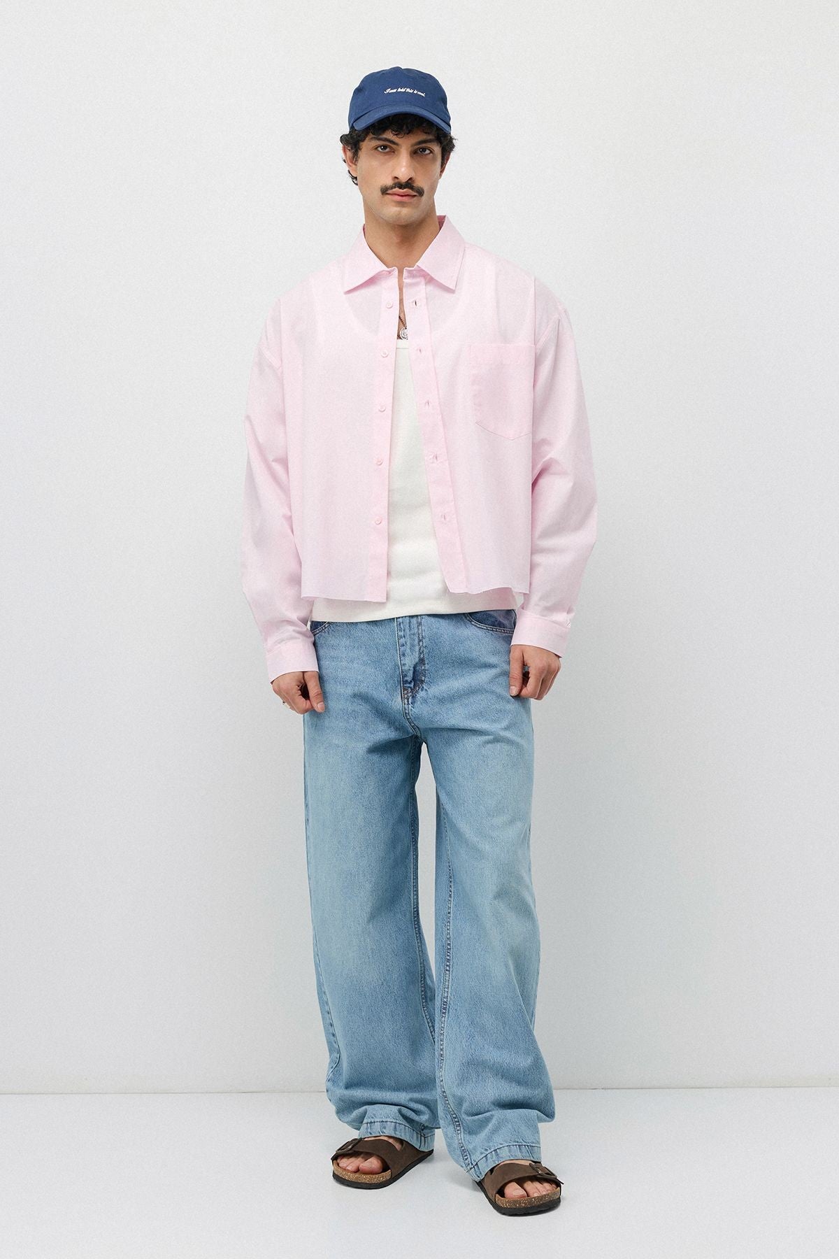 Linen Boxy Fit Crop Shirt