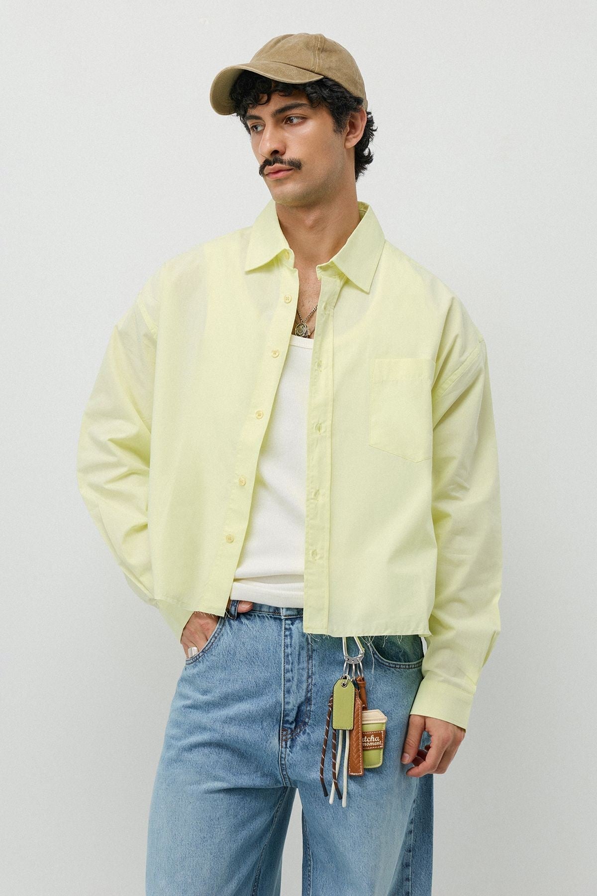 Linen Boxy Fit Crop Shirt