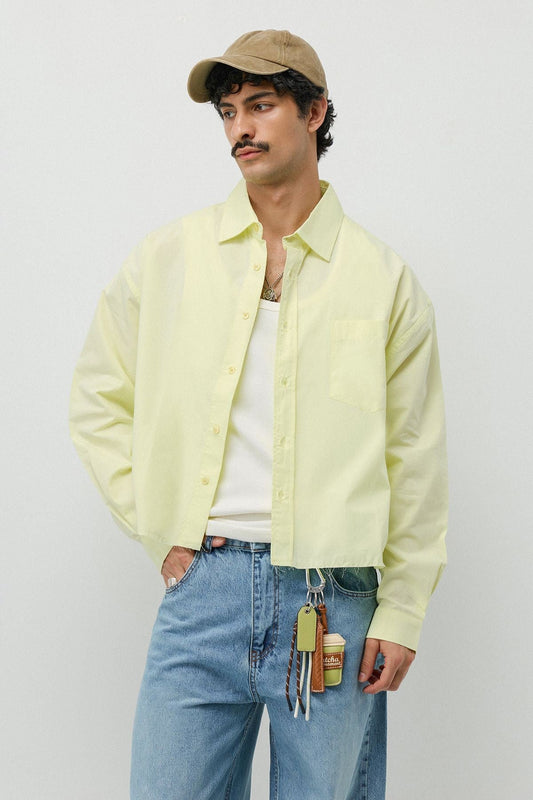 Linen Boxy Fit Crop Shirt