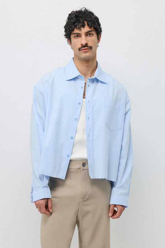 Linen Boxy Fit Crop Shirt