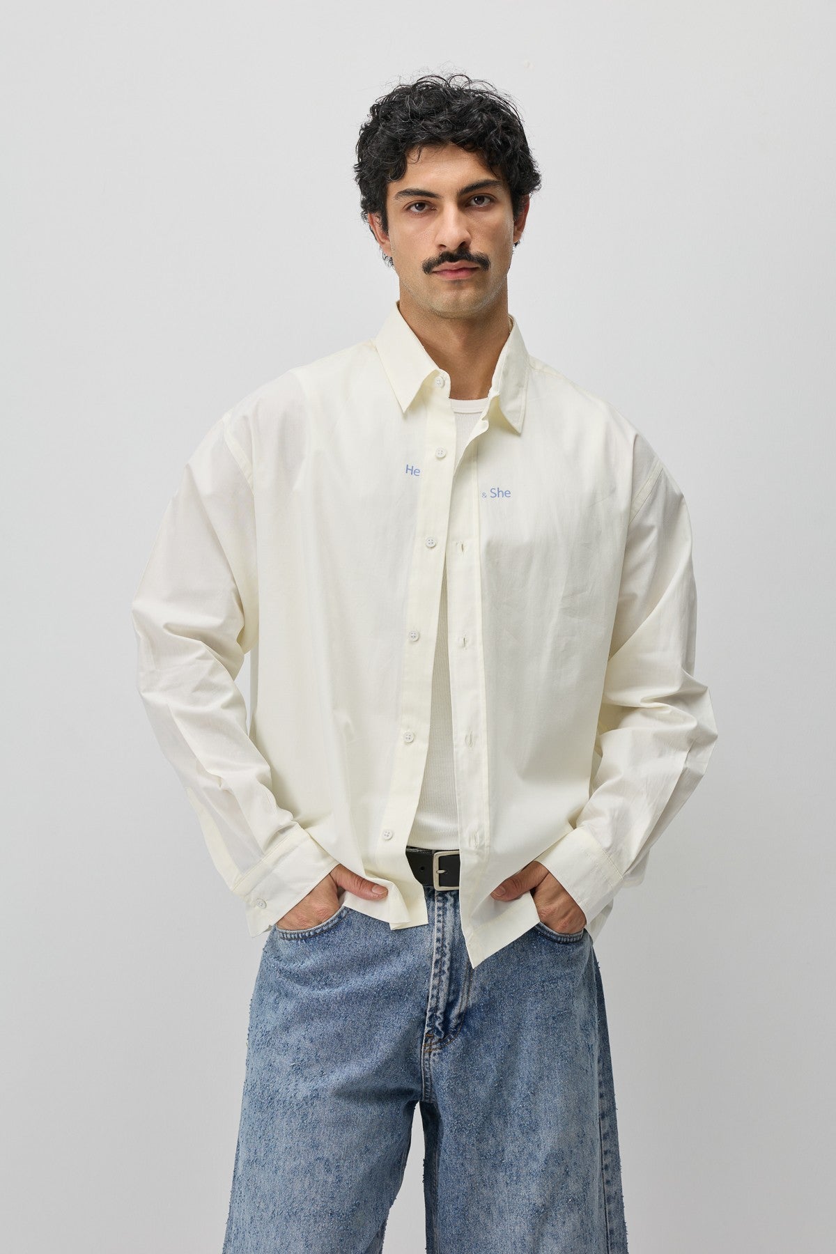 Long-Sleeved Boxy-Fit Shirt