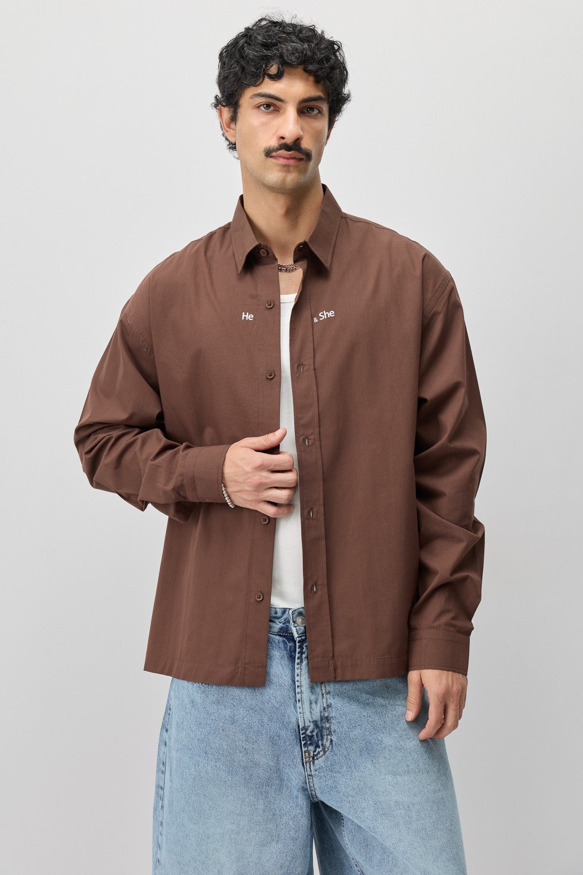 Long-Sleeved Boxy-Fit Shirt