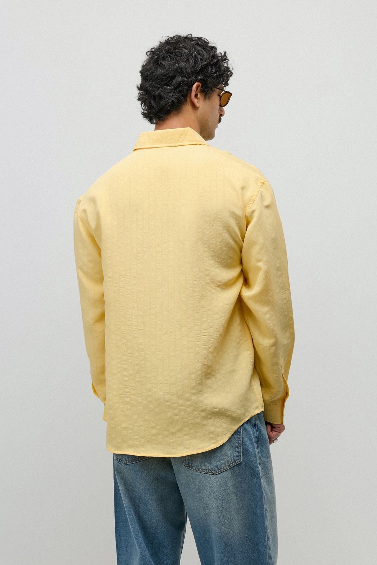 Oversized Shirt with a Modal Blend and Fine Stripes