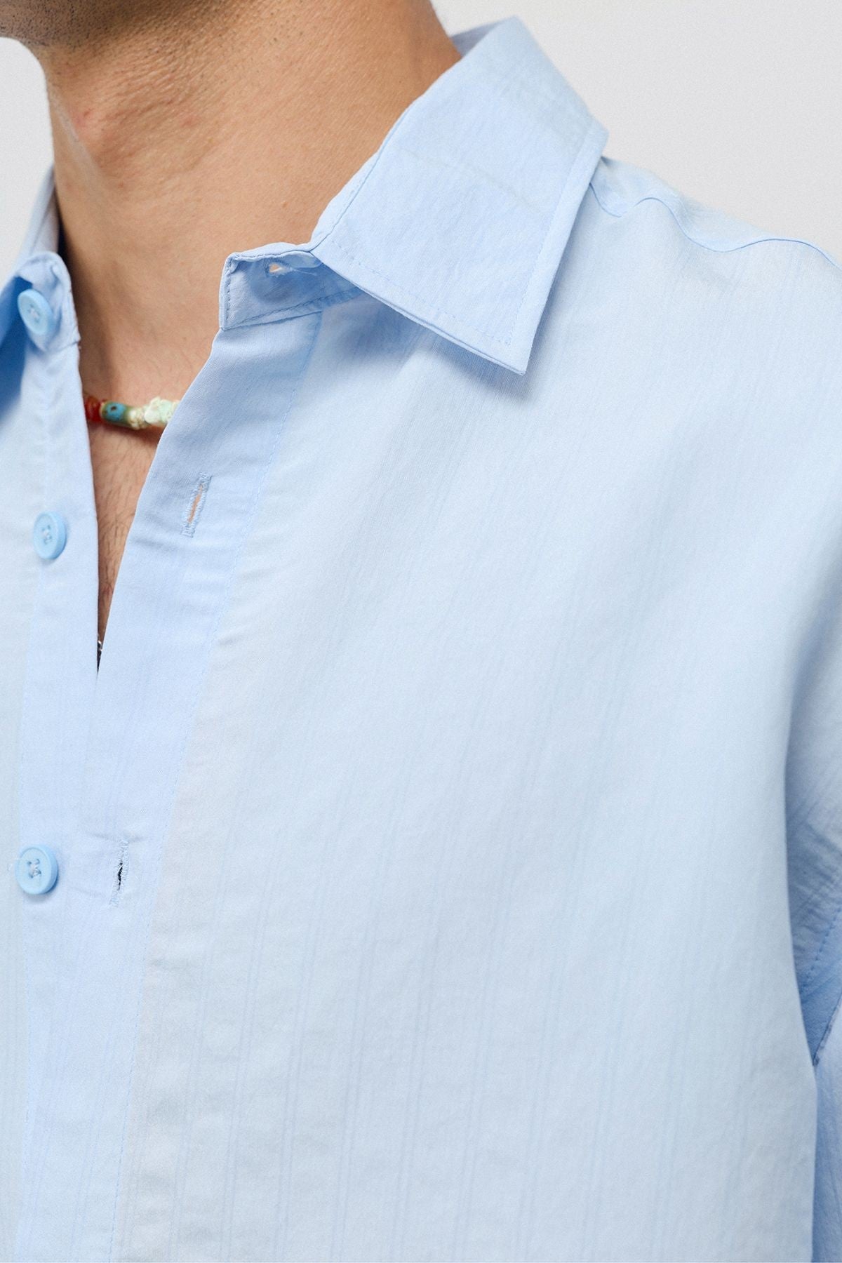 Oversized Shirt with a Modal Blend and Fine Stripes