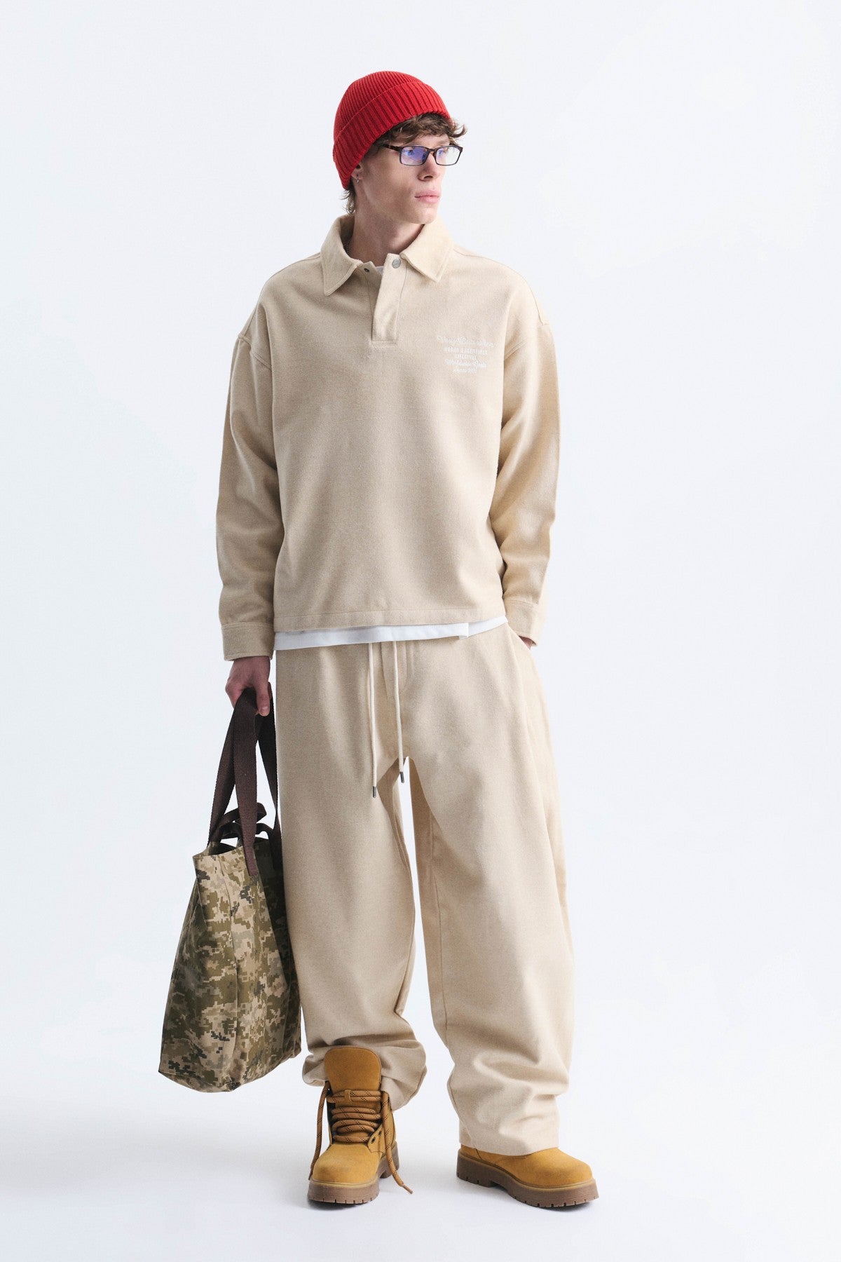 Boxy Fit Polo-Neck Sweatshirt