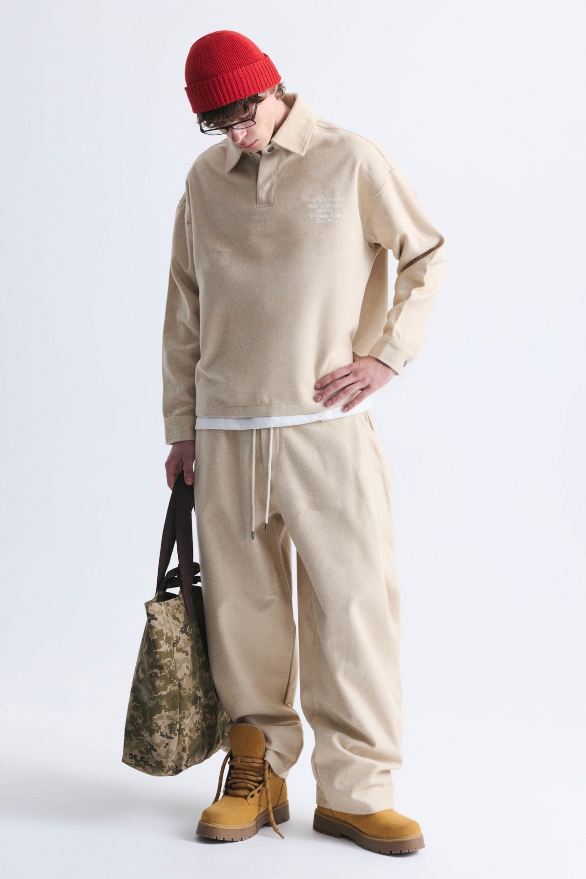 Boxy Fit Polo-Neck Sweatshirt