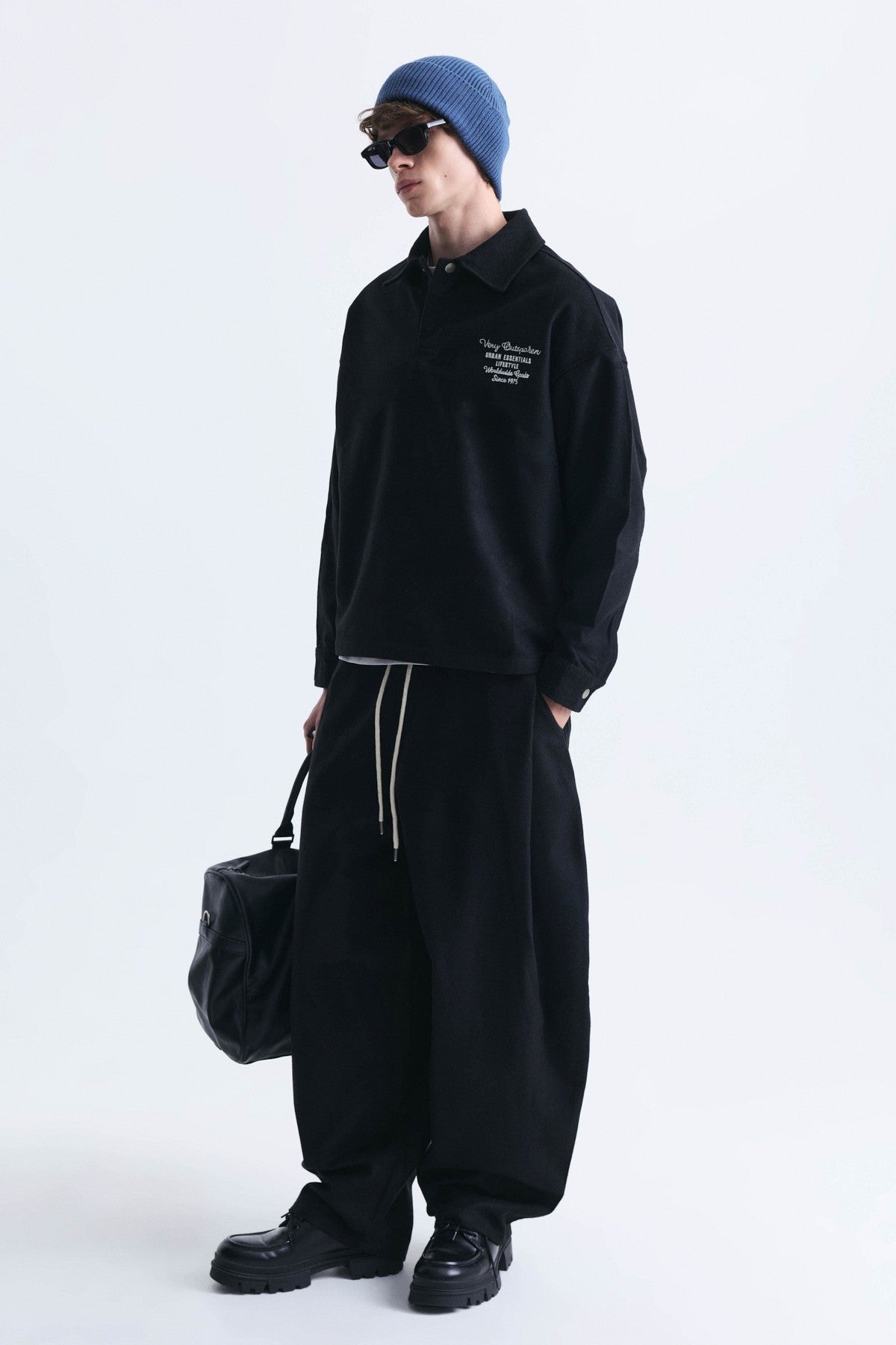 Boxy Fit Polo-Neck Sweatshirt