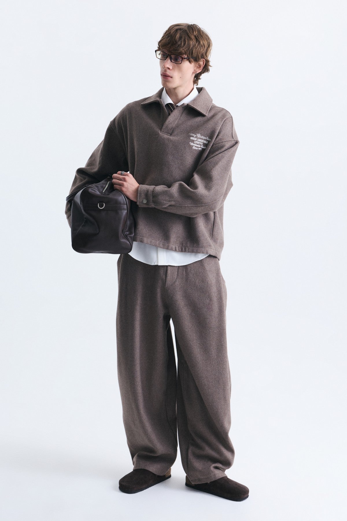 Boxy Fit Polo-Neck Sweatshirt