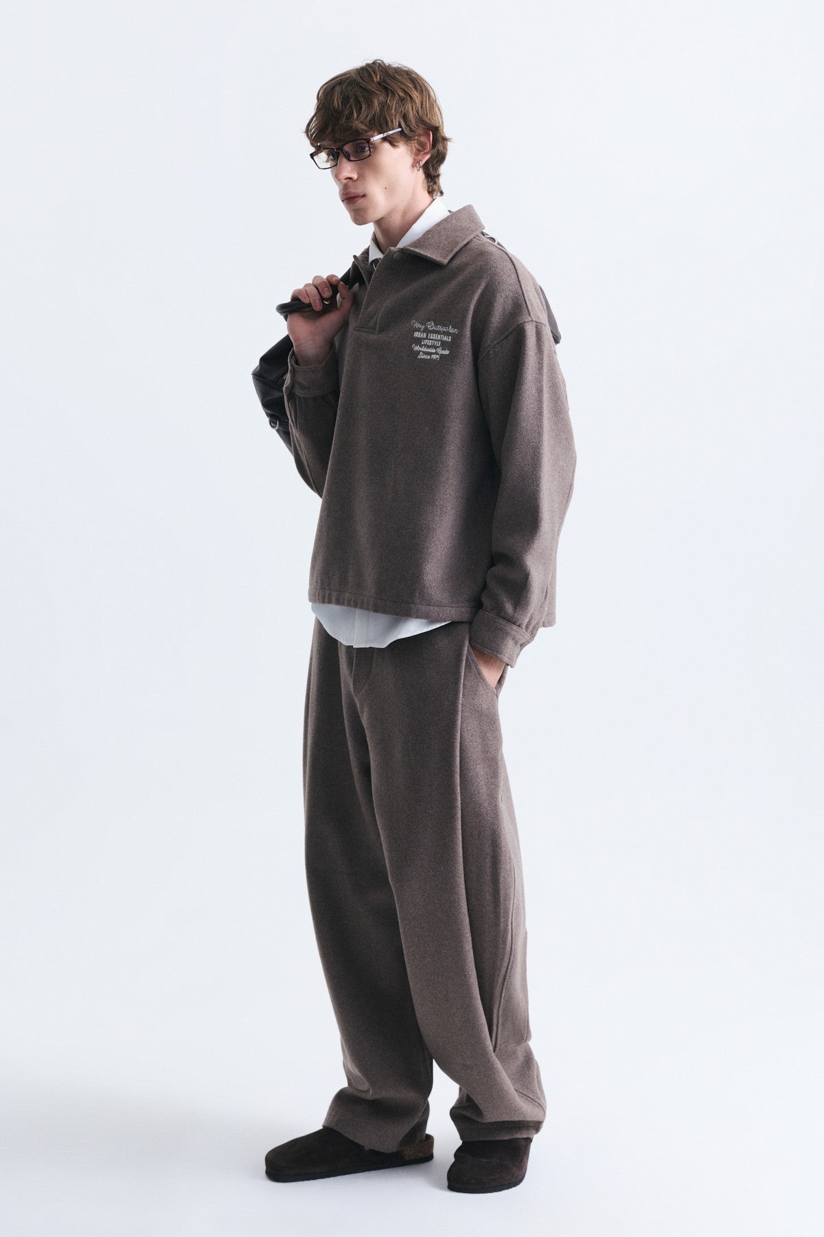 Boxy Fit Polo-Neck Sweatshirt