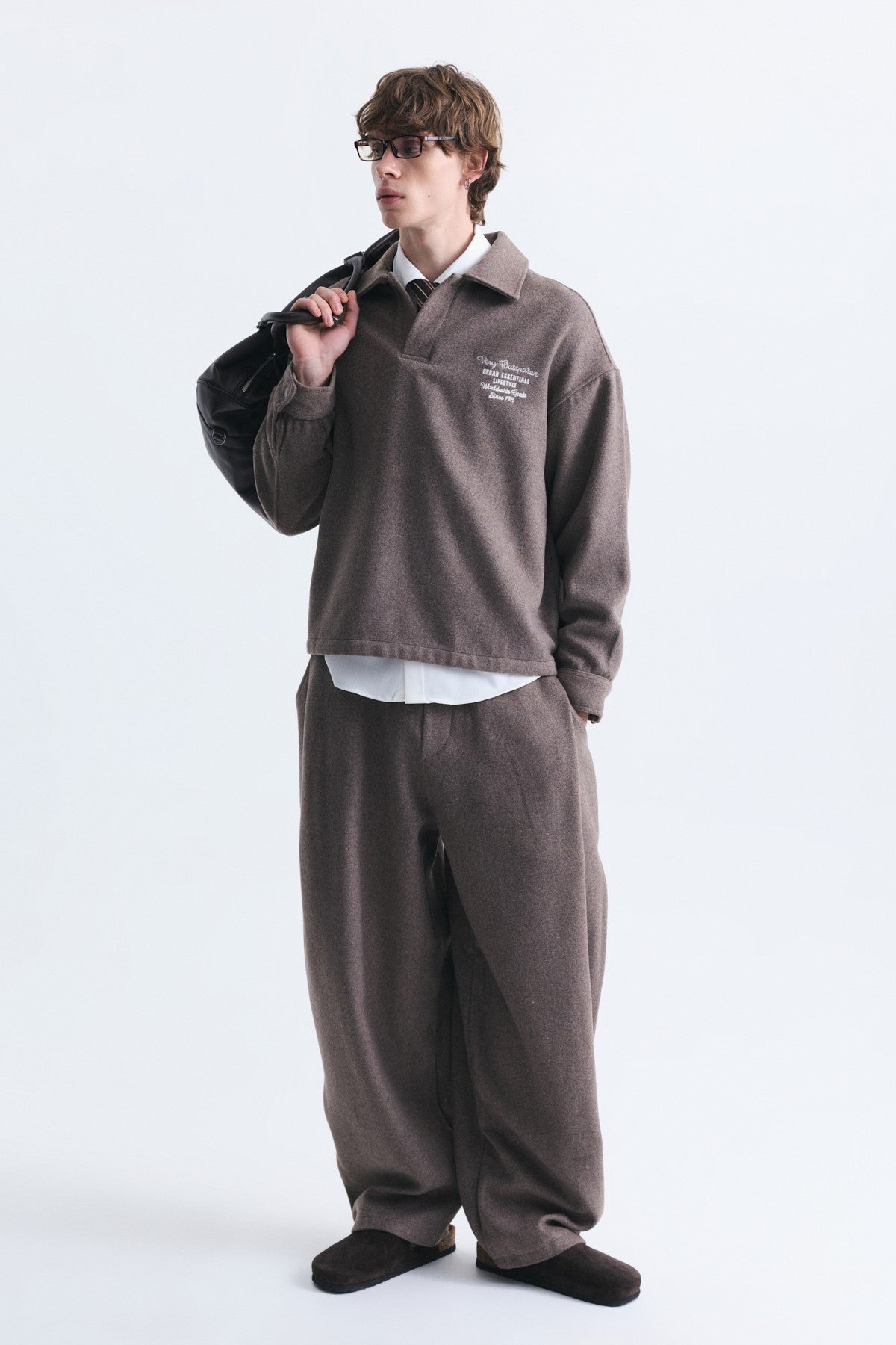 Boxy Fit Polo-Neck Sweatshirt