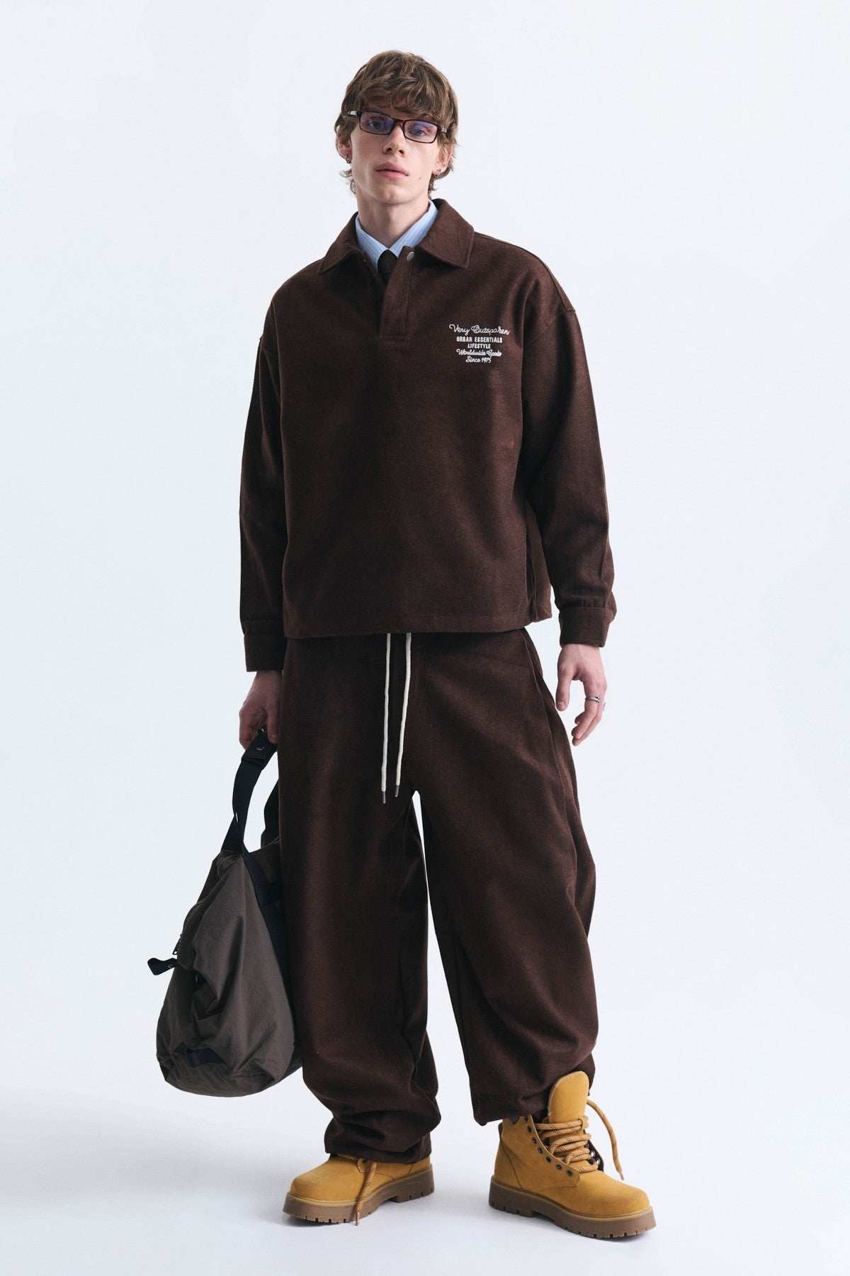 Boxy Fit Polo-Neck Sweatshirt