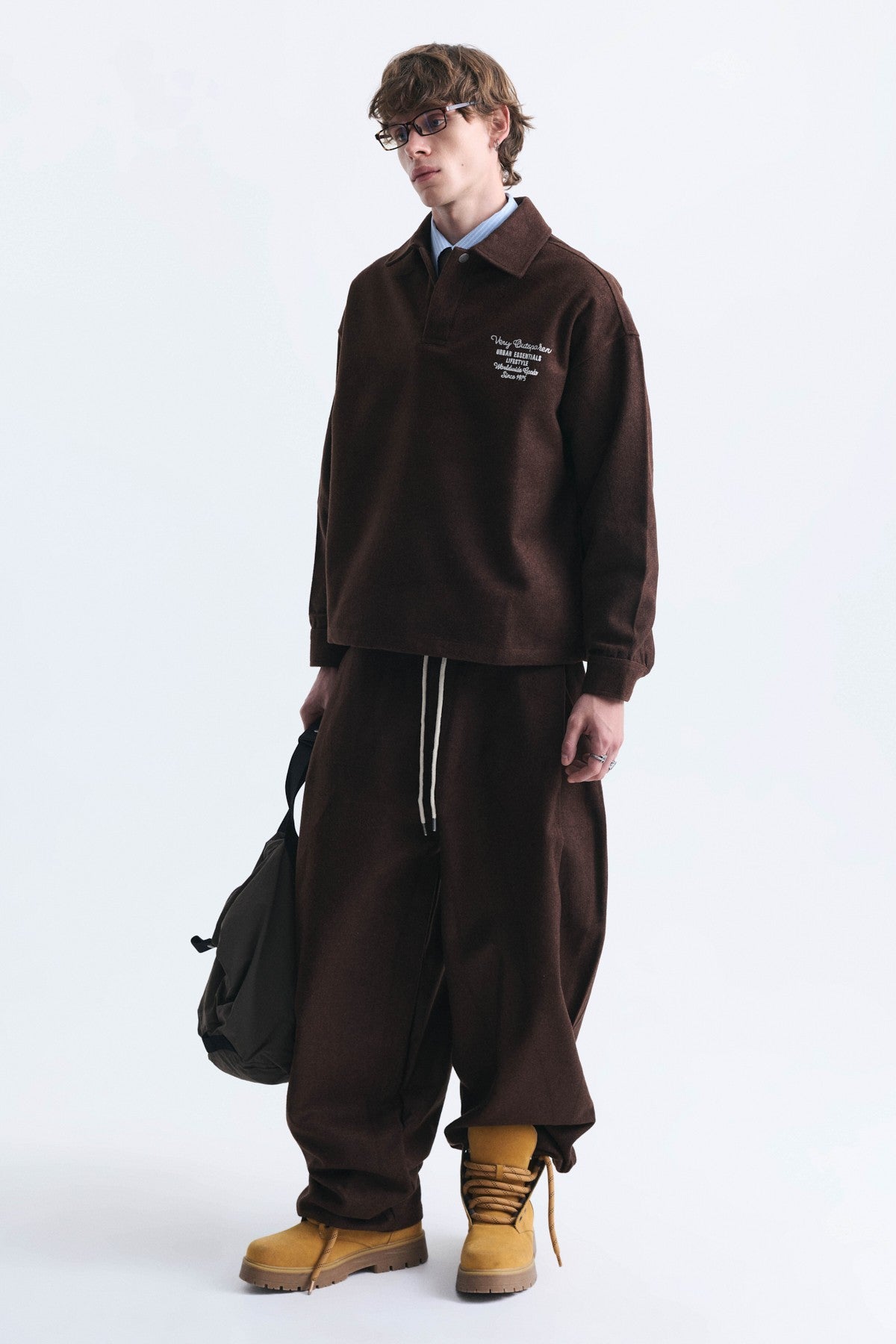Boxy Fit Polo-Neck Sweatshirt
