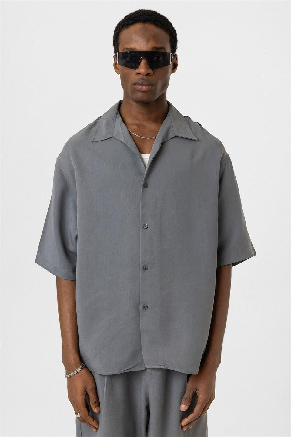 Oversized Lyocell Shirt
